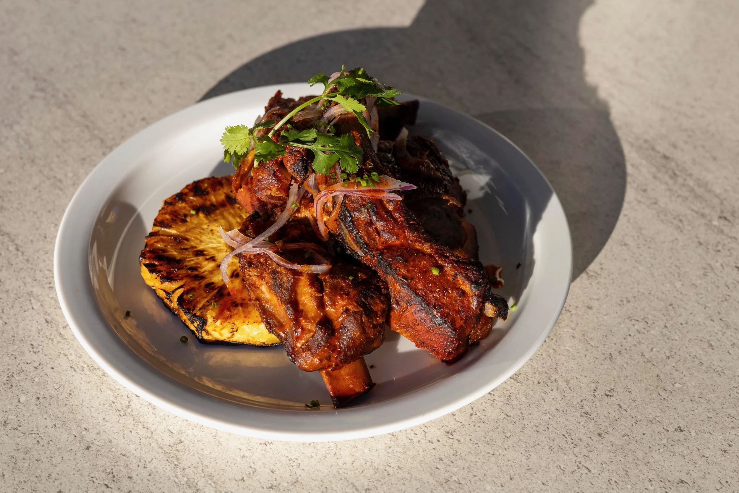 al pastor smoked baby back ribs with grilled pineapple three cultures kitchen
