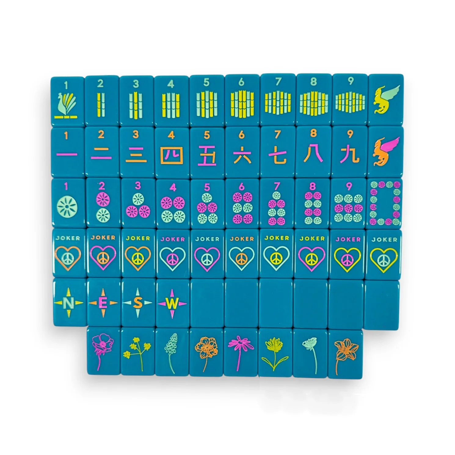 OG Mahj Tiles – Totally Teal (160 Acrylic Tiles) | Peace Love Mahjong