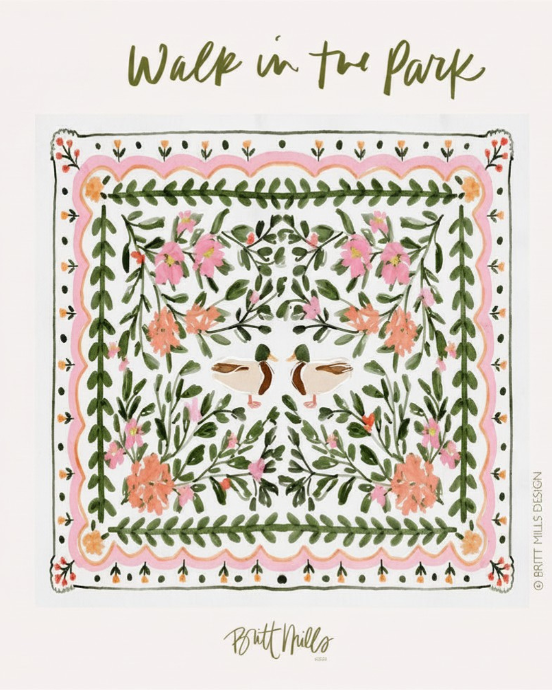 Walk in the Park Mahjong Mat | Britt Mills Design
