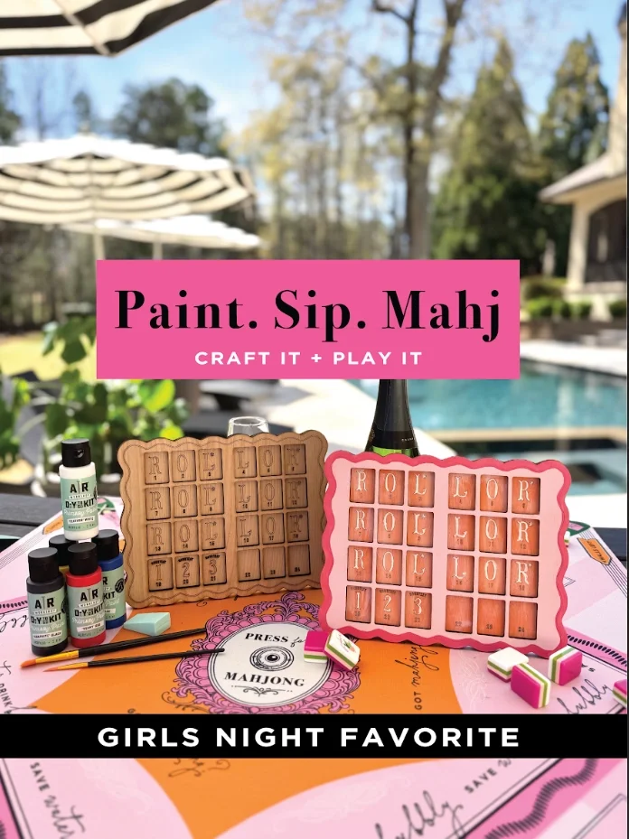 Mahjong Solo Practice Board Diy Kit | Paint, Sip & Play | Anders Ruff Design Co