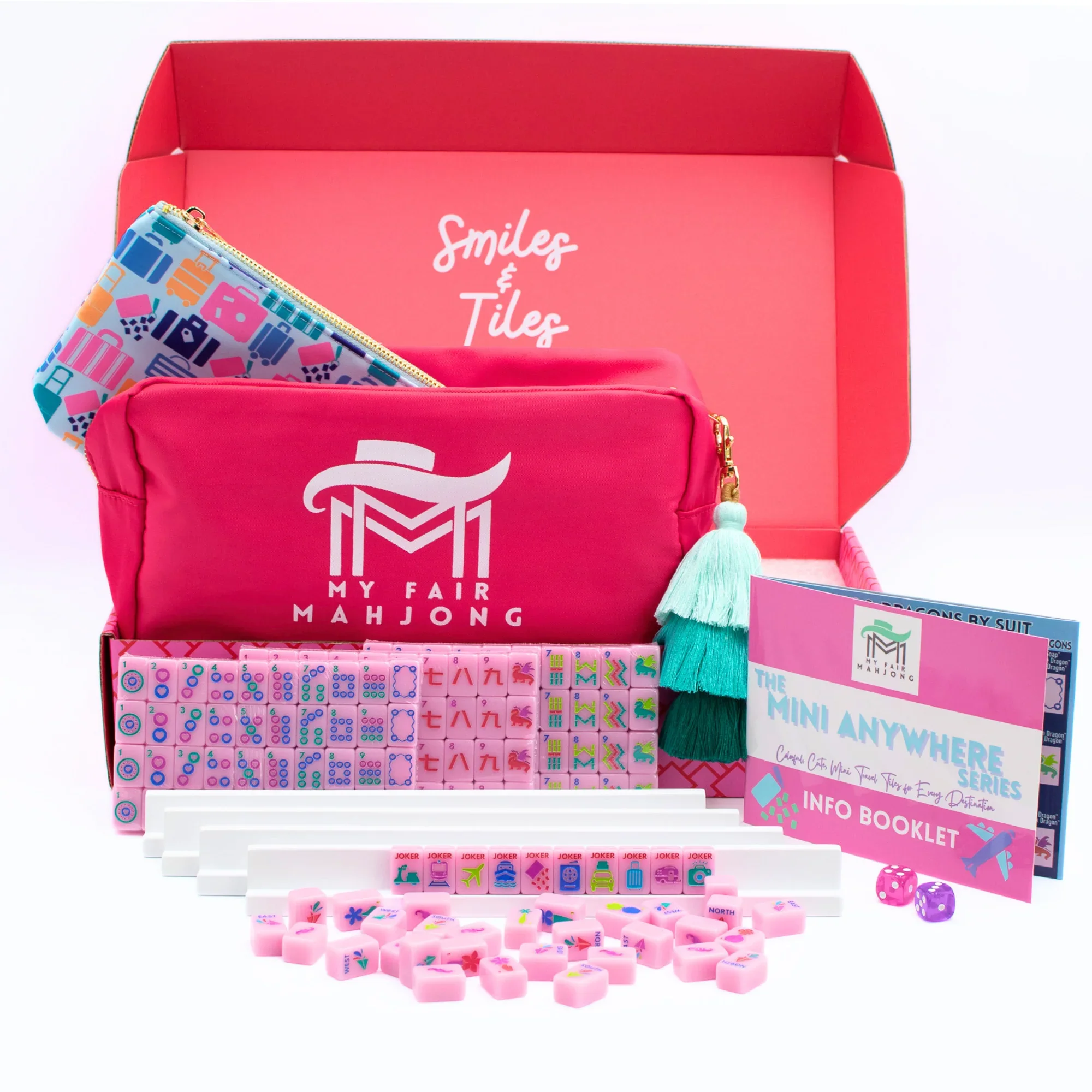 MINI TRAVEL MAHJONG - Mini Anywhere Series - Pink | My Fair Mahjong