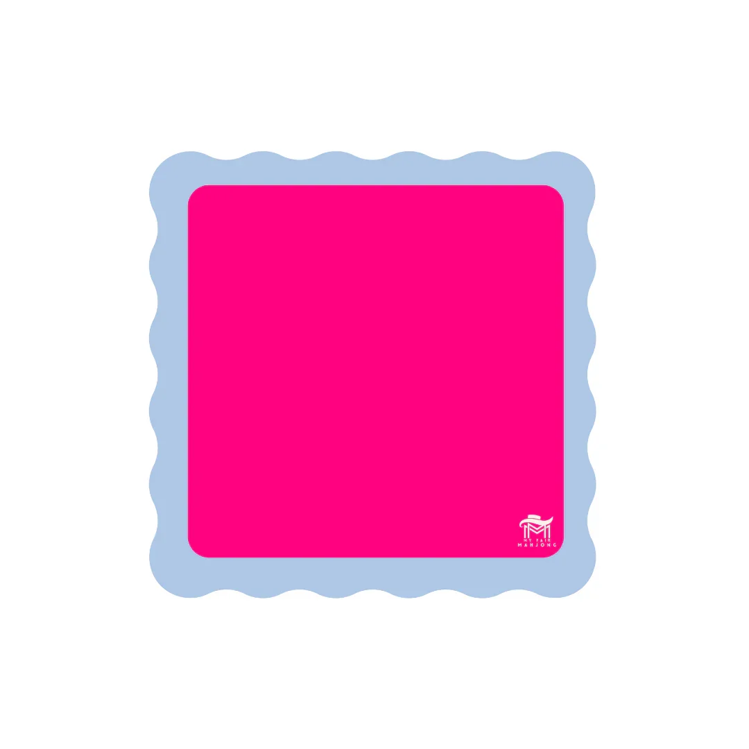 MahjongMatsScallopEdgeBrightColorsMahjonggTablecoverPinkwithBlueScallop_2.webp