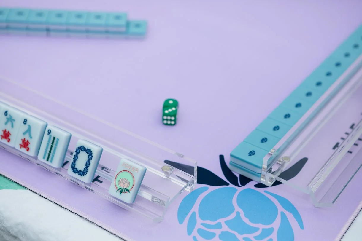 The Mahjong House - The House Tile Set, Light Blue & Pale Blue