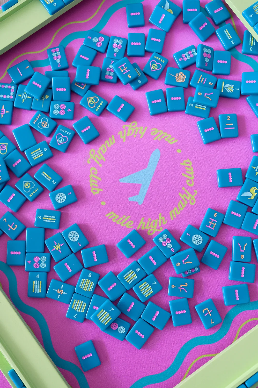 Peace Love Mahjong - Totally Teal Mile High Mahj Club Travel Tile Set