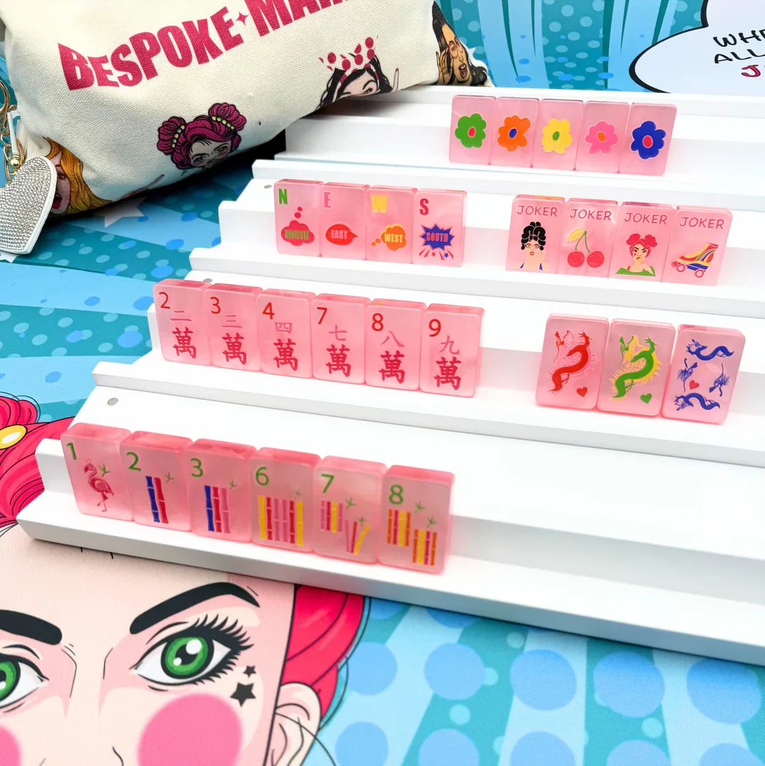 Pop Diva - Cotton Candy Pink Pearl Tiles | Bespoke Mahjong