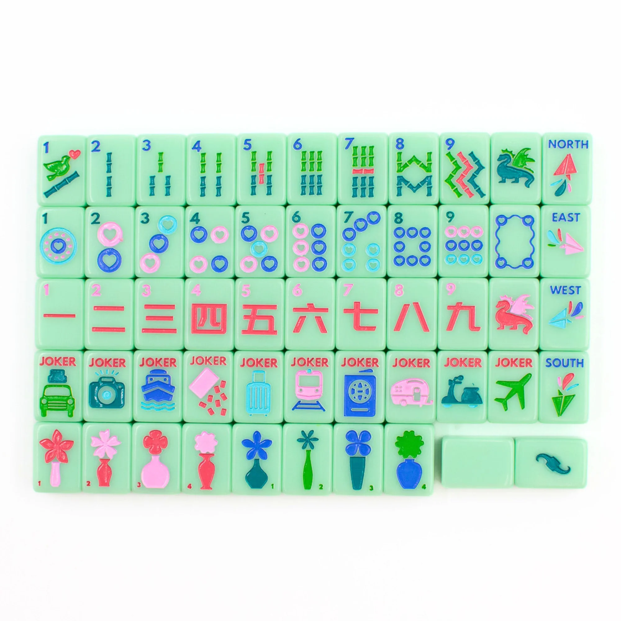 MiniAnywhereSeriesMahjongTilesforTravelMahJonggwithBlueBagPinkBoxGreenTasselmodernTinyTileset_15.webp
