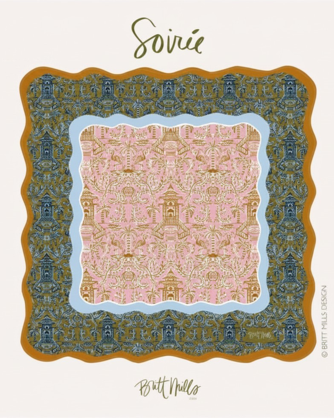 Soiree Mahjong Mat (Non-Neoprene) | Britt Mills Design
