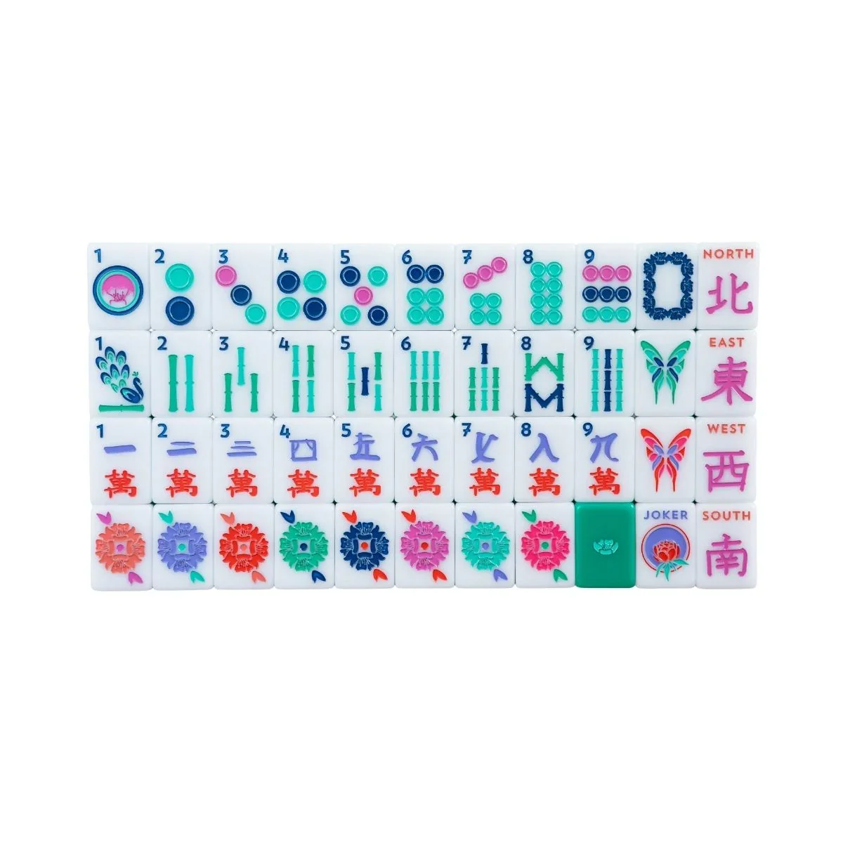 The Jewels! Emerald House Tiles (160 Acrylic Tiles) | The Mahjong House