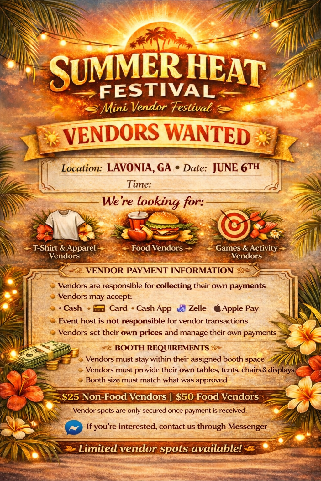Summer Heat Festival - Non food Vendor Fee