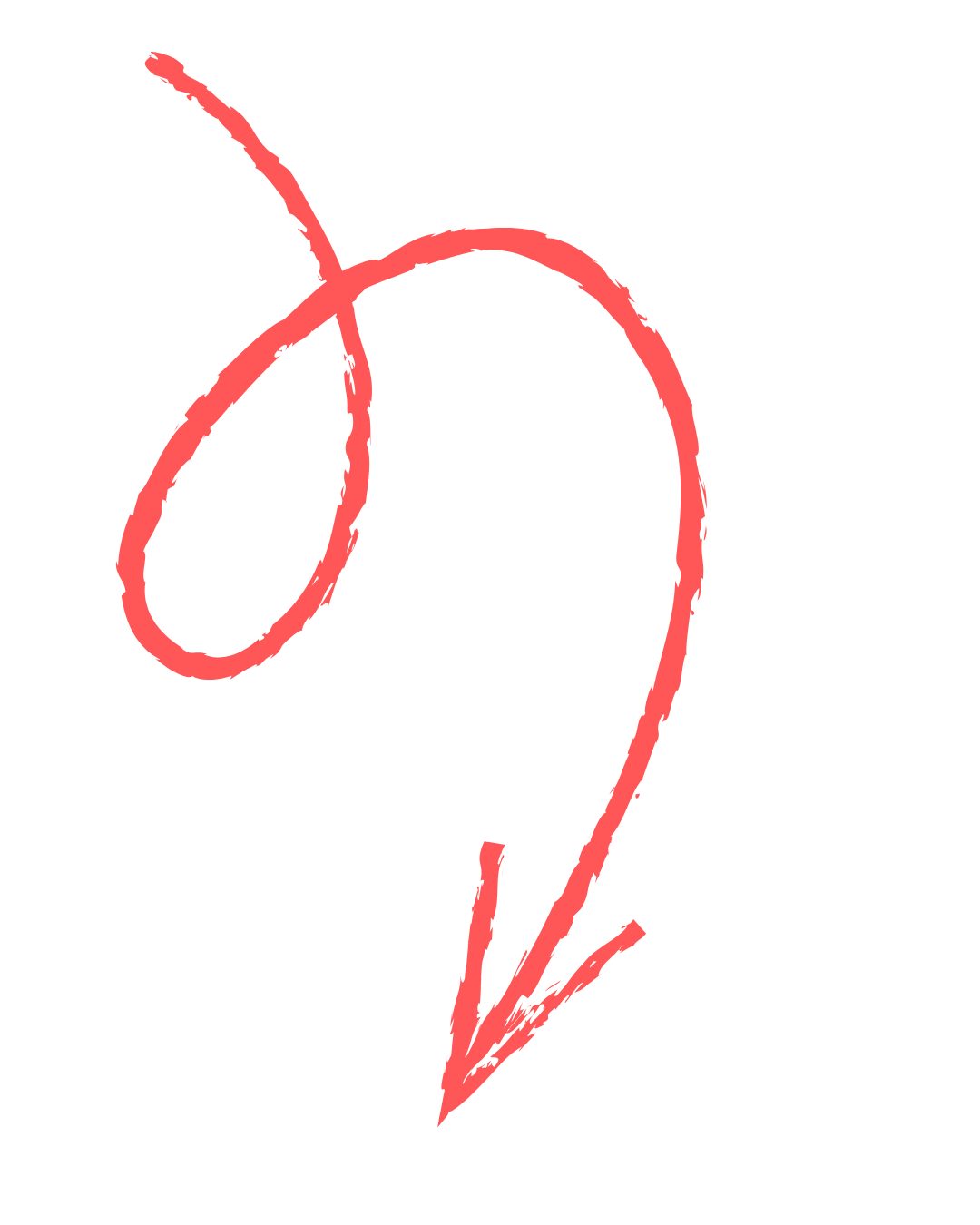 Red cursive letter P on a black background.