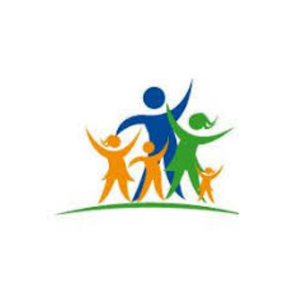 A stylized illustration of four children holding hands and raising one arm, with a large blue figure behind them, against a white background. Niverville Family Chiropractic Logo.