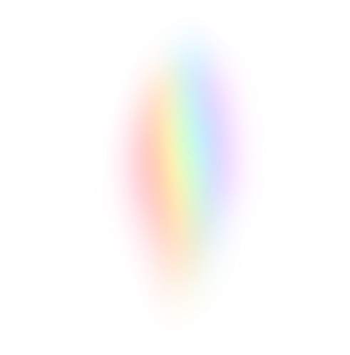 A colorful, distorted rainbow sphere on a black background.
