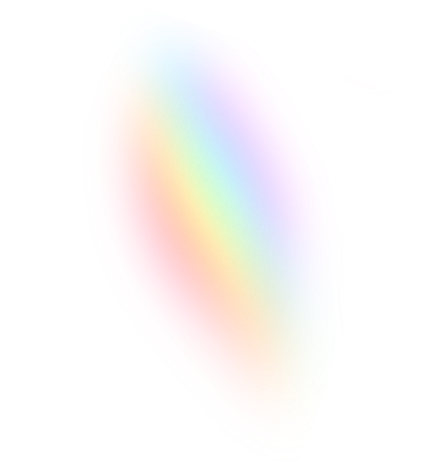A colorful abstract 3D oval shape with gradient colors including pink, purple, yellow, green, and blue, on a black background.