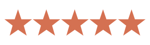 Six orange stars in a row on a black background.
