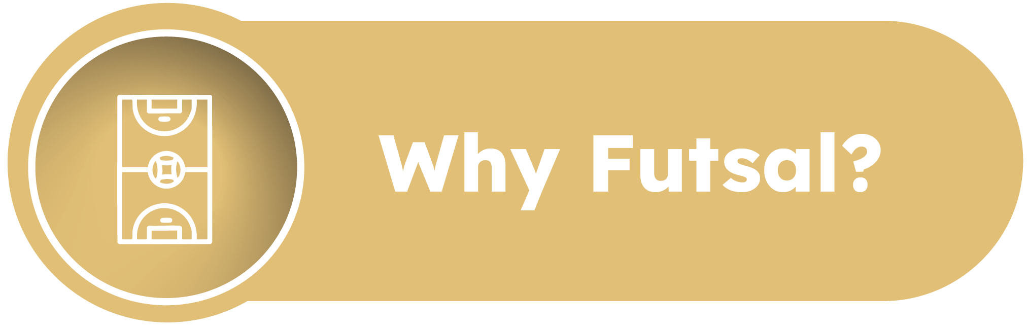 Graphic about football, with the text 'Why Futsal?' and a stylized futsal court illustration.