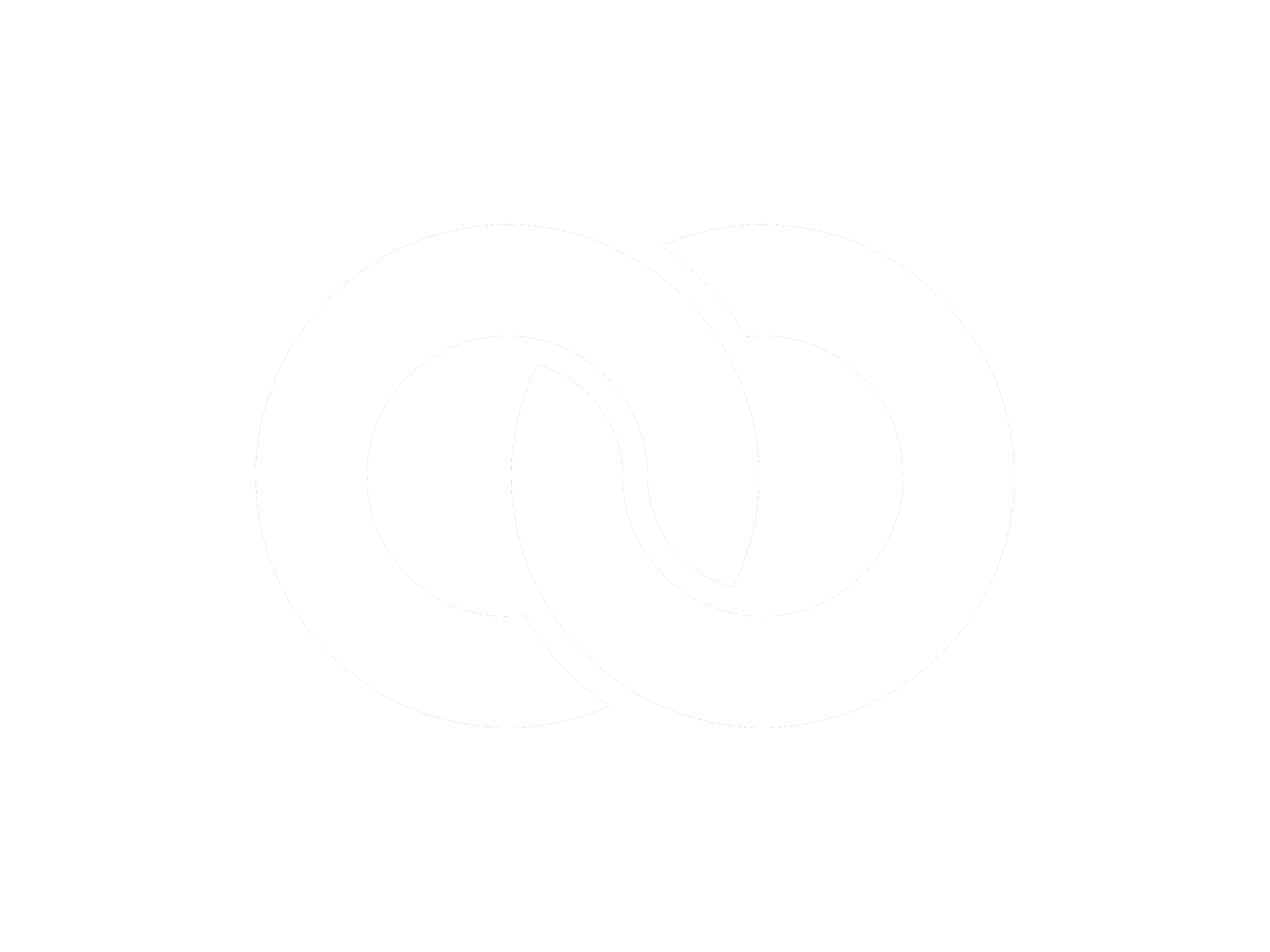 Black background with two overlapping white circles and black circles inside each, forming a Venn diagram.