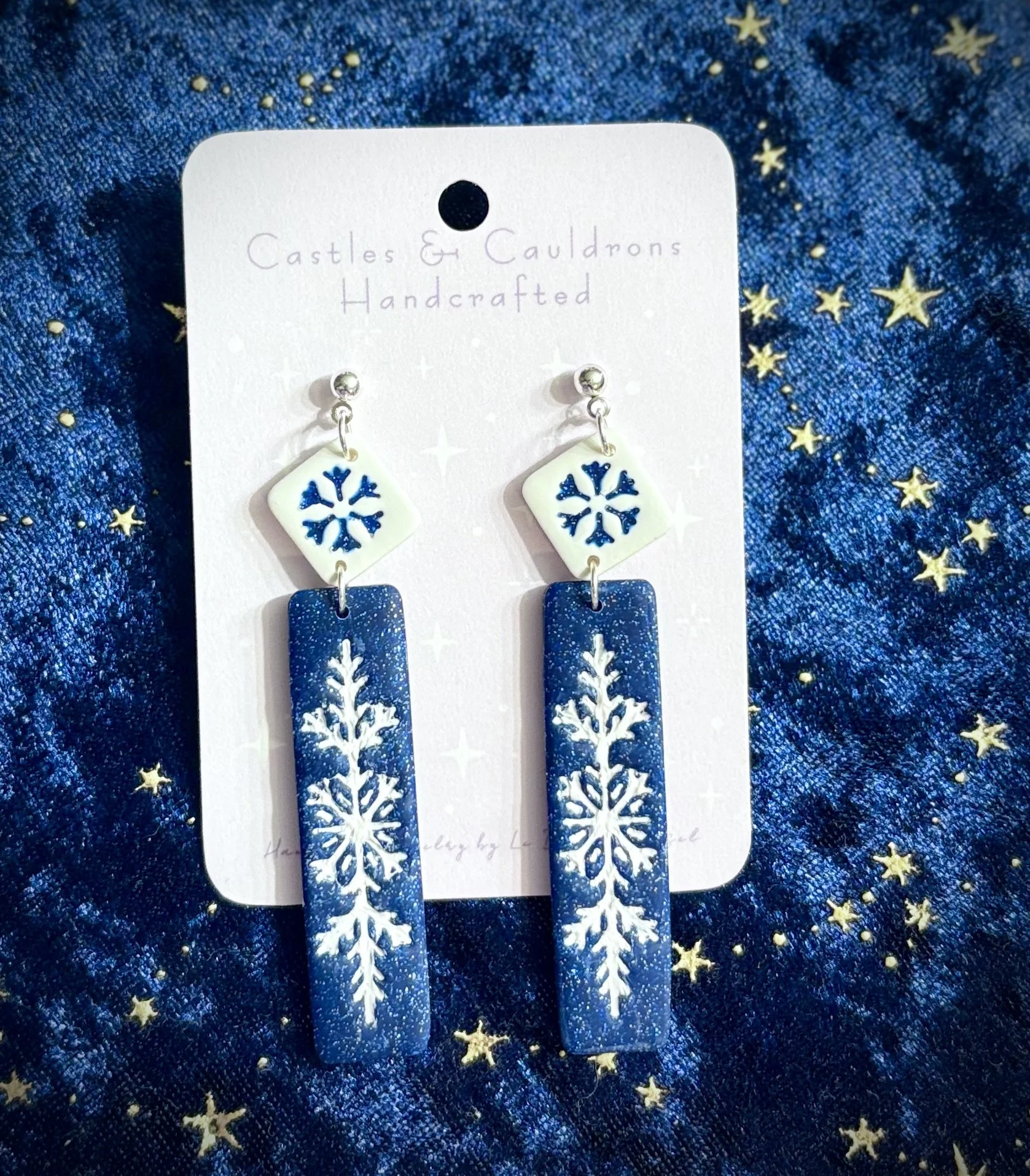 Blue Christmas Winter Earrings
