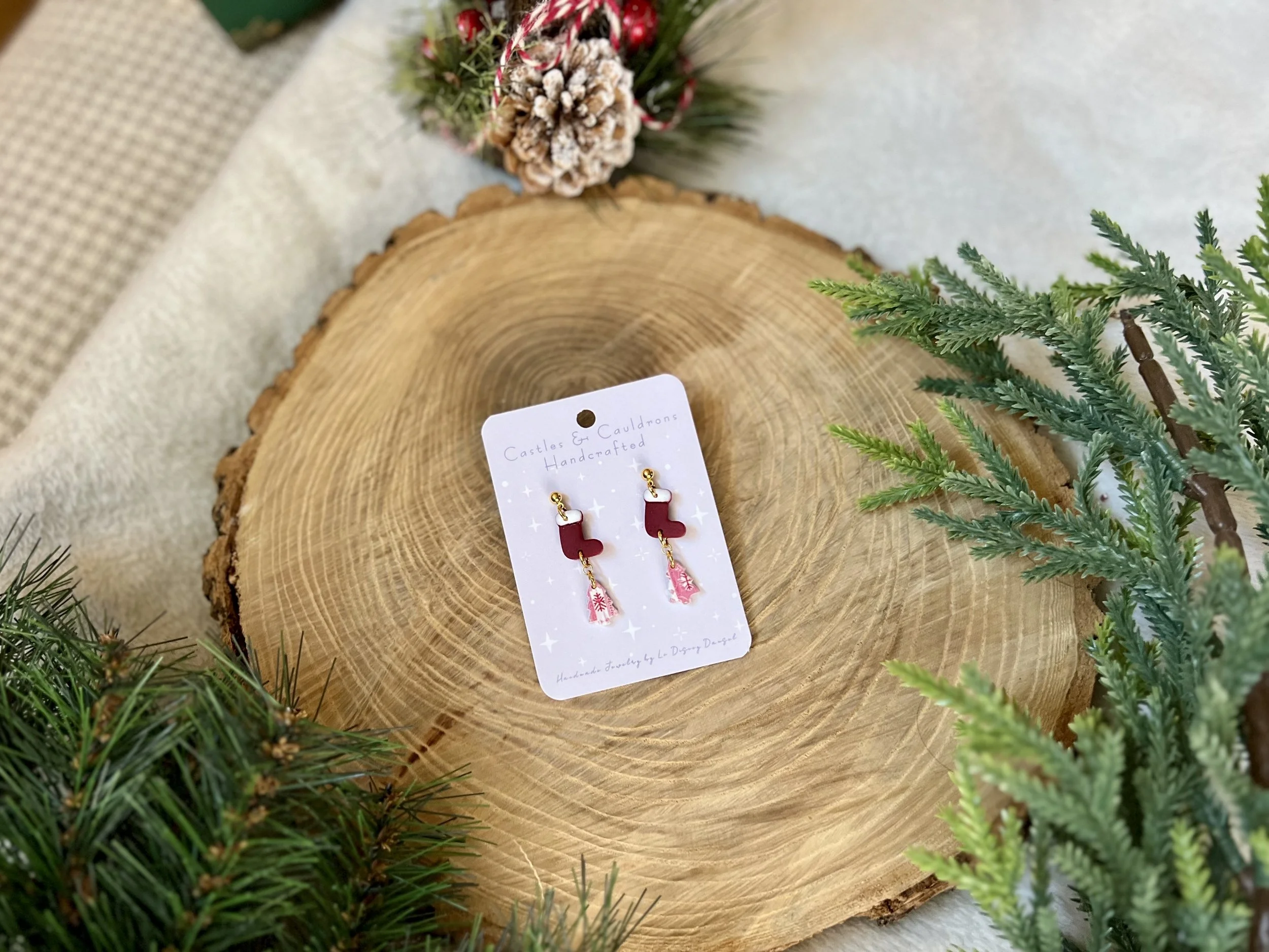 Holiday Stocking Drop Earrings