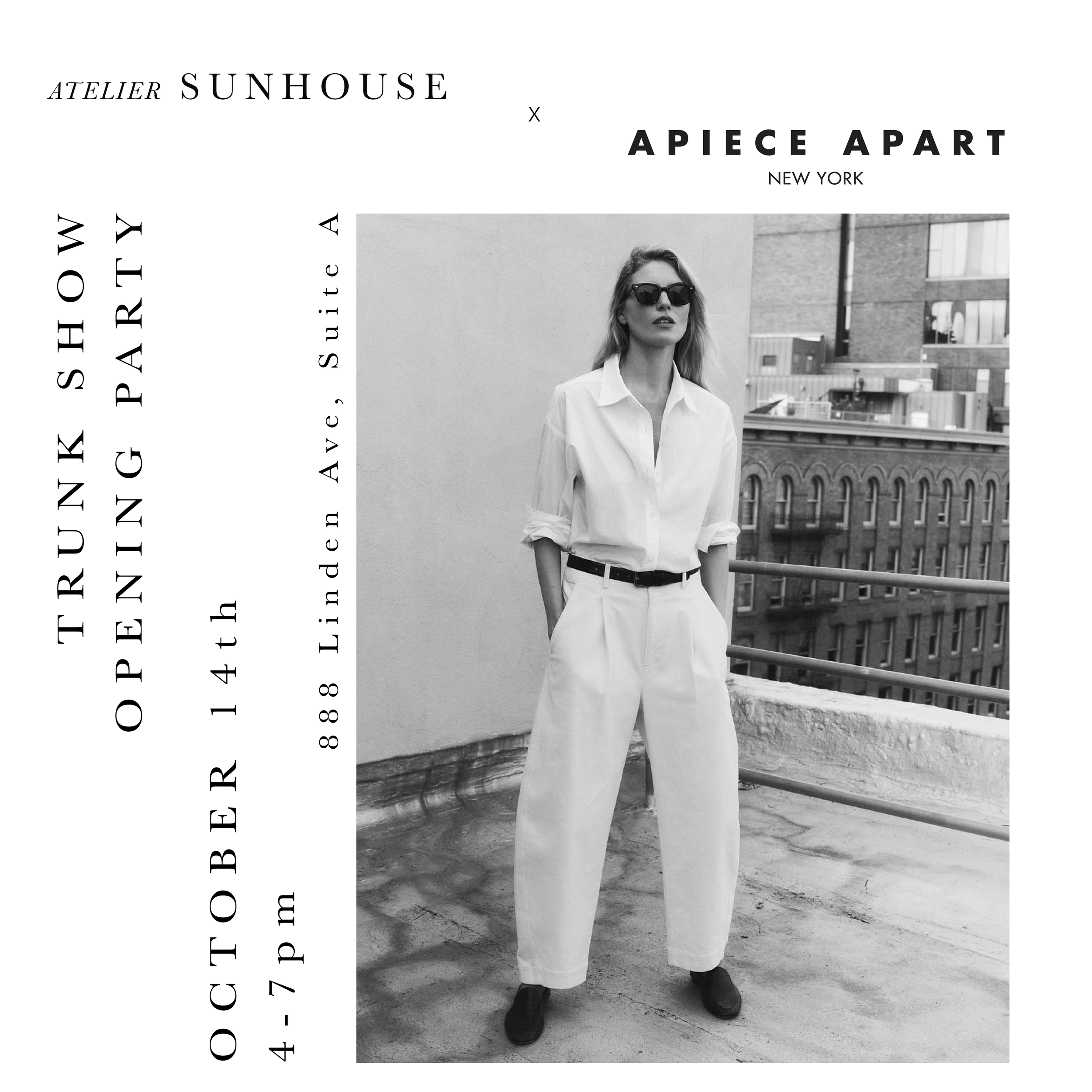 Apiece Apart Trunk Show--Opening Party October 14th,  4-7pm