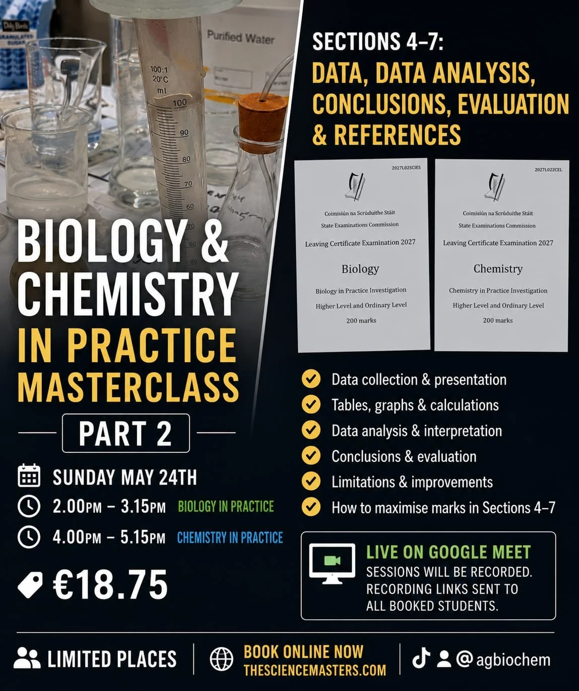 Leaving Certificate Biology AAC/BIP Masterclass Part 2 - Data Analysis, Graphs, Evaluation & Scientific Report Writing - Senior Cycle Ireland