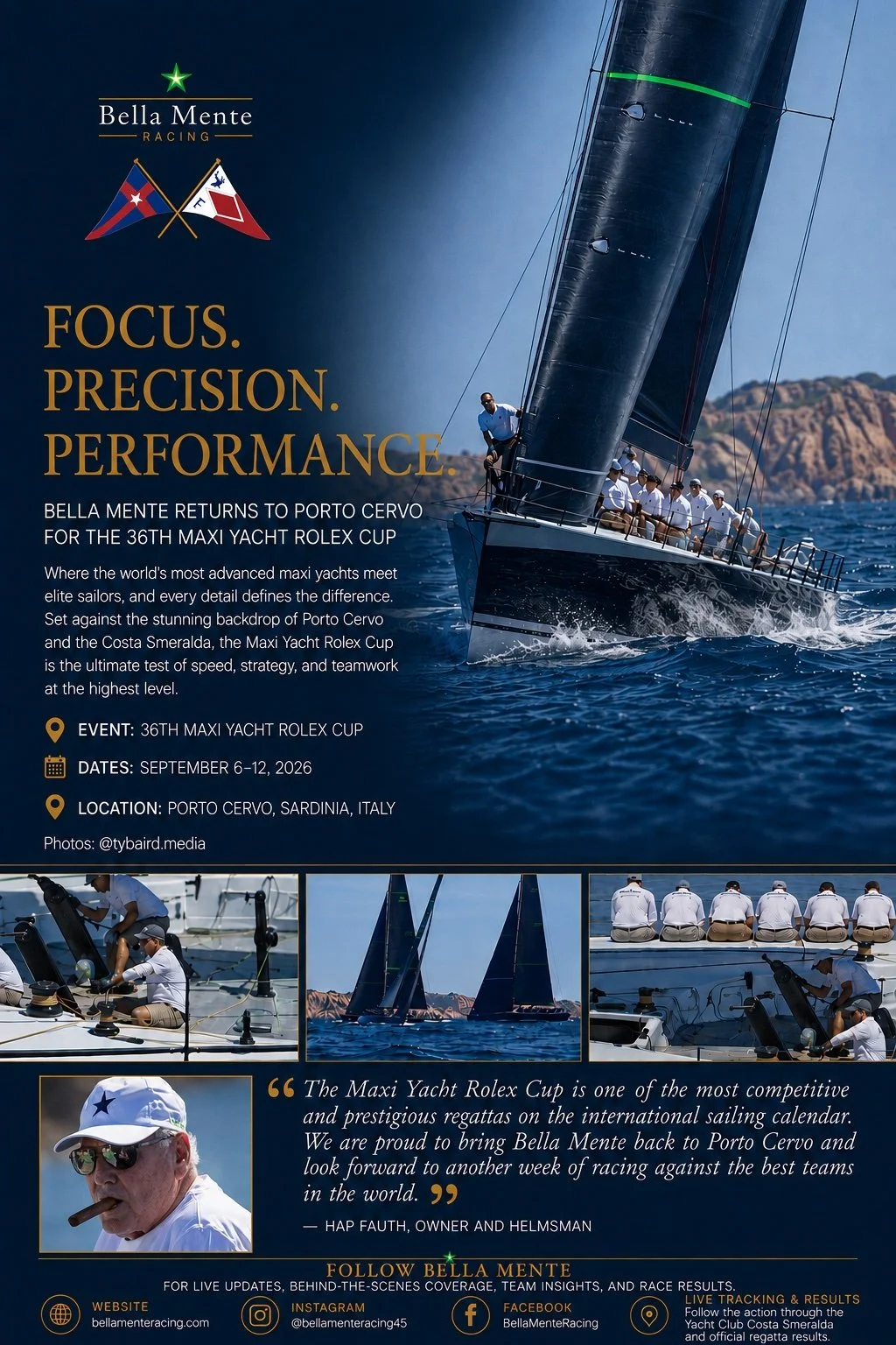 Bella Mente Returns to Porto Cervo for the 36th Maxi Yacht Rolex Cup 