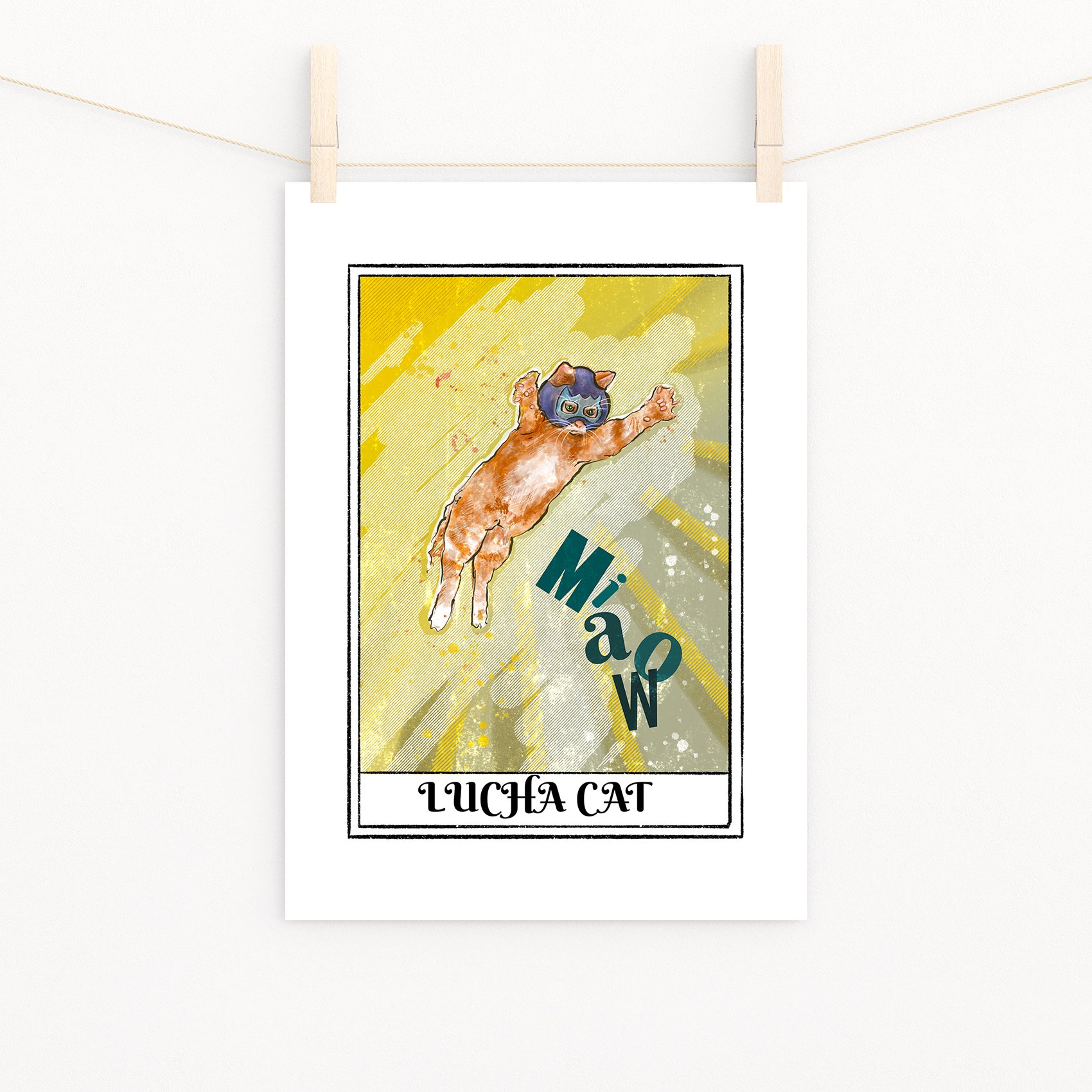 Lucha Cat Print