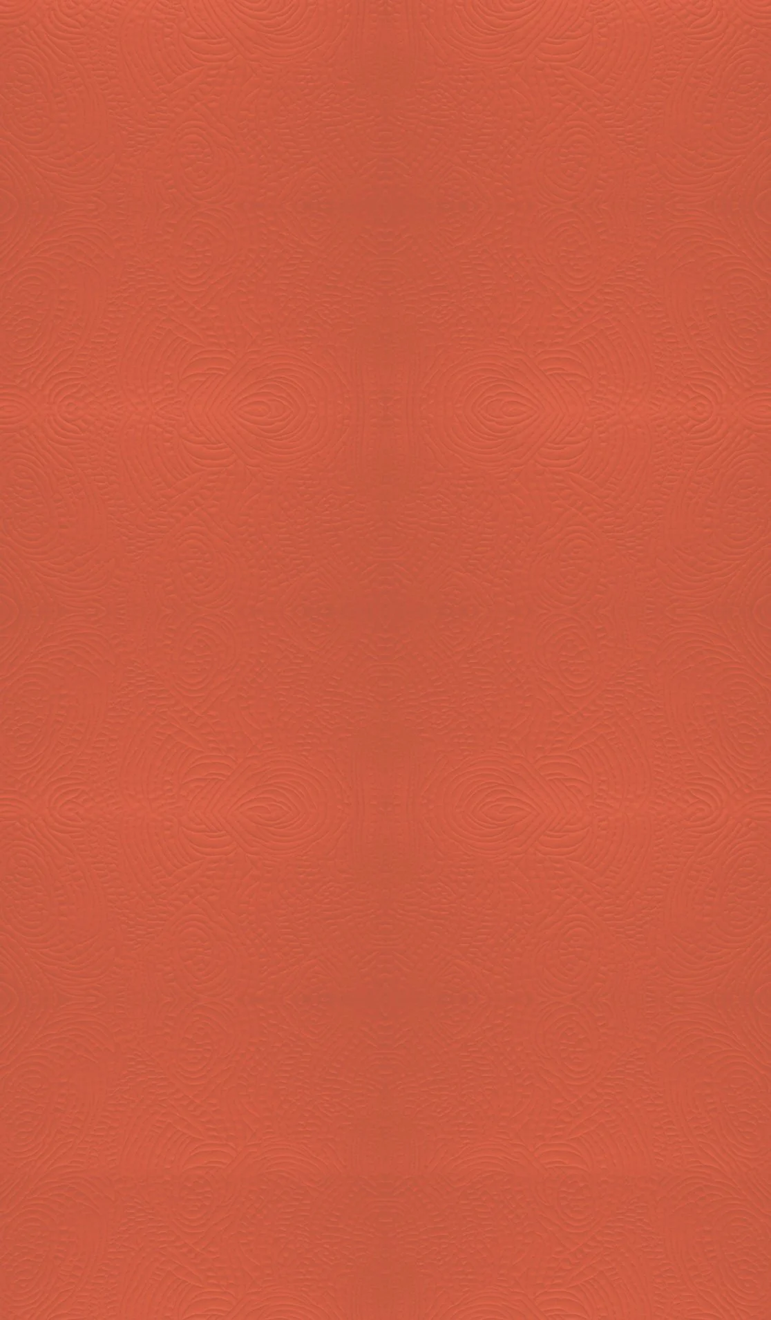 Textured orange background with subtle circular patterns.