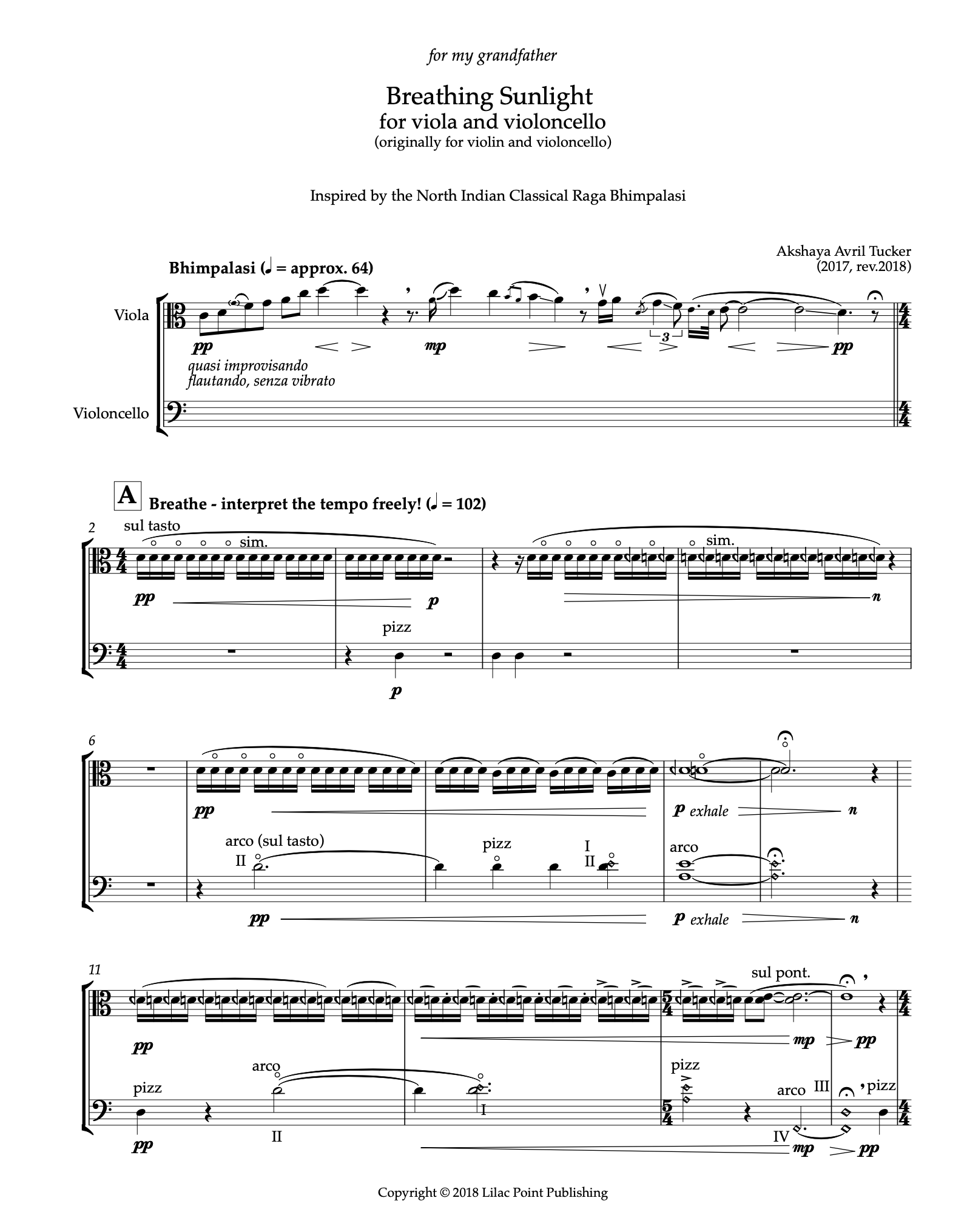 Breathing Sunlight (viola & cello)
