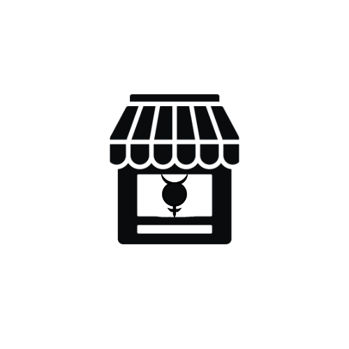 Icon of a storefront with an awning and a hanging lamp.