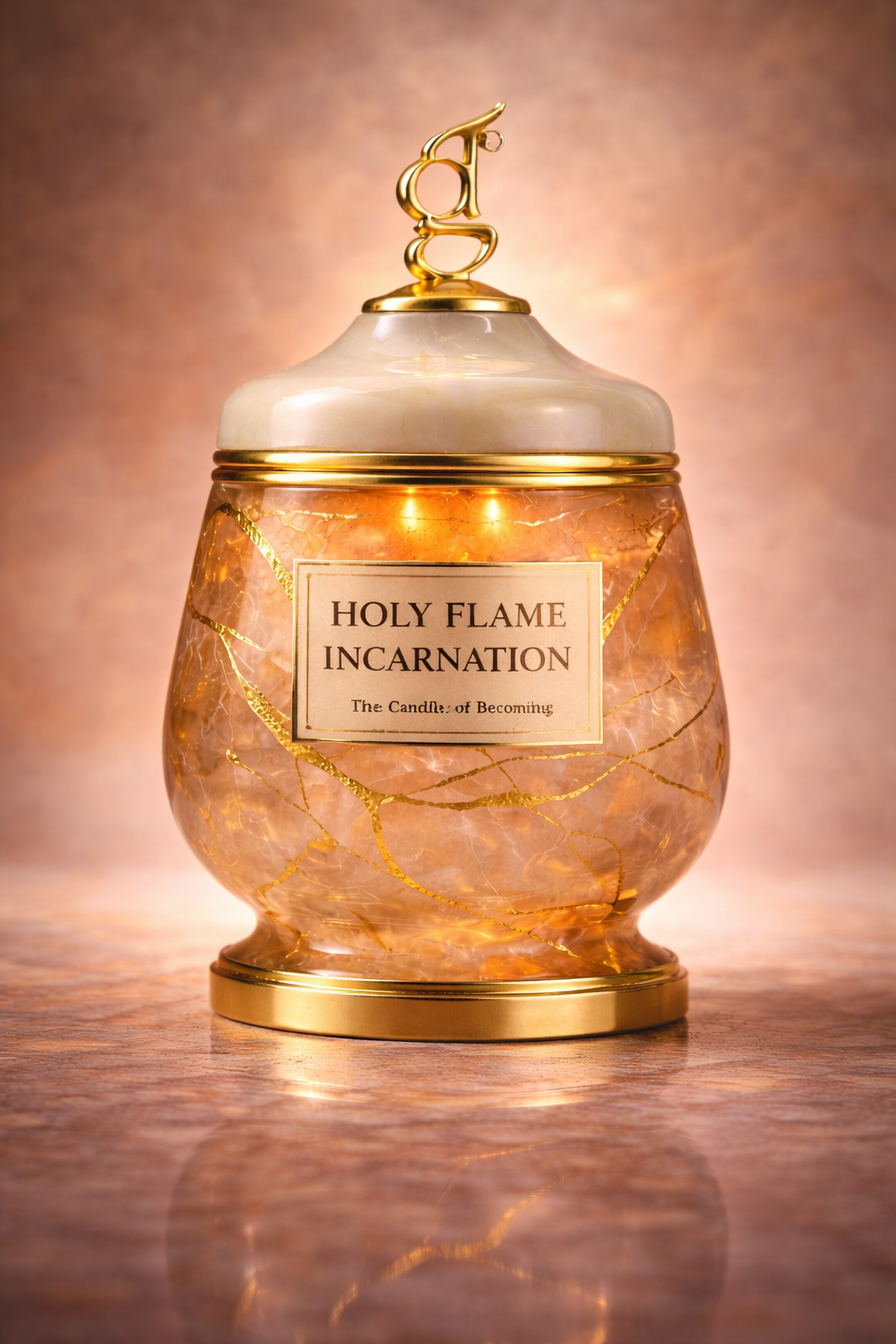 Holy Flame Incarnation -- Large Crystal Candle