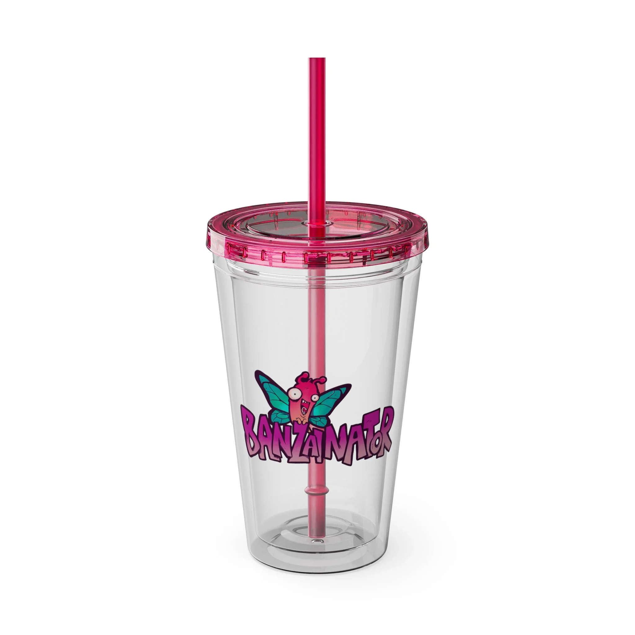 BANZAINATOR TUMBLER WITH STRAW, 16OZ | ADD YOUR OWN STICKERS CONVENTION TUMBLER