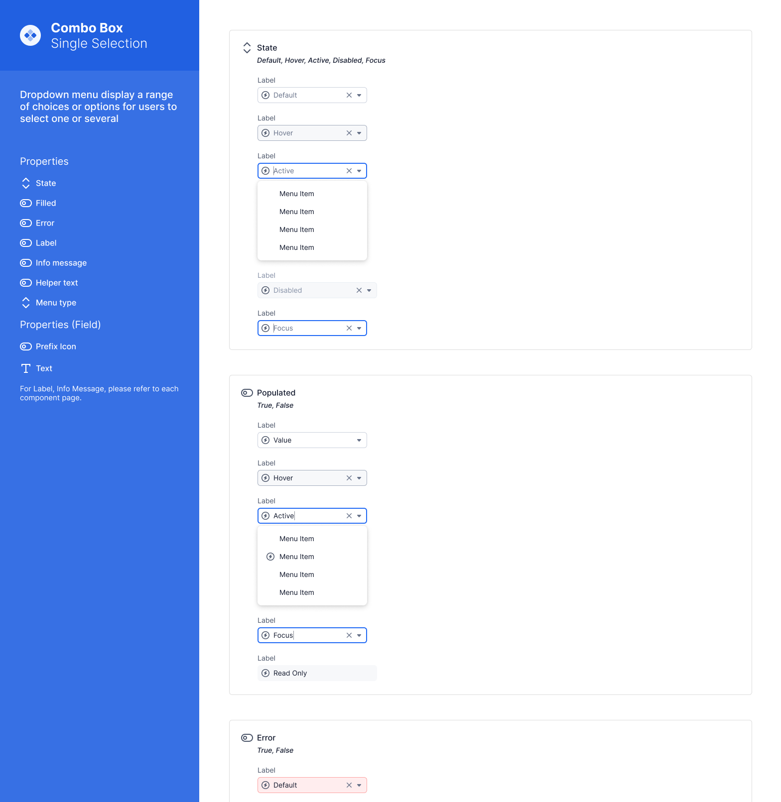 Combobox, Input Component