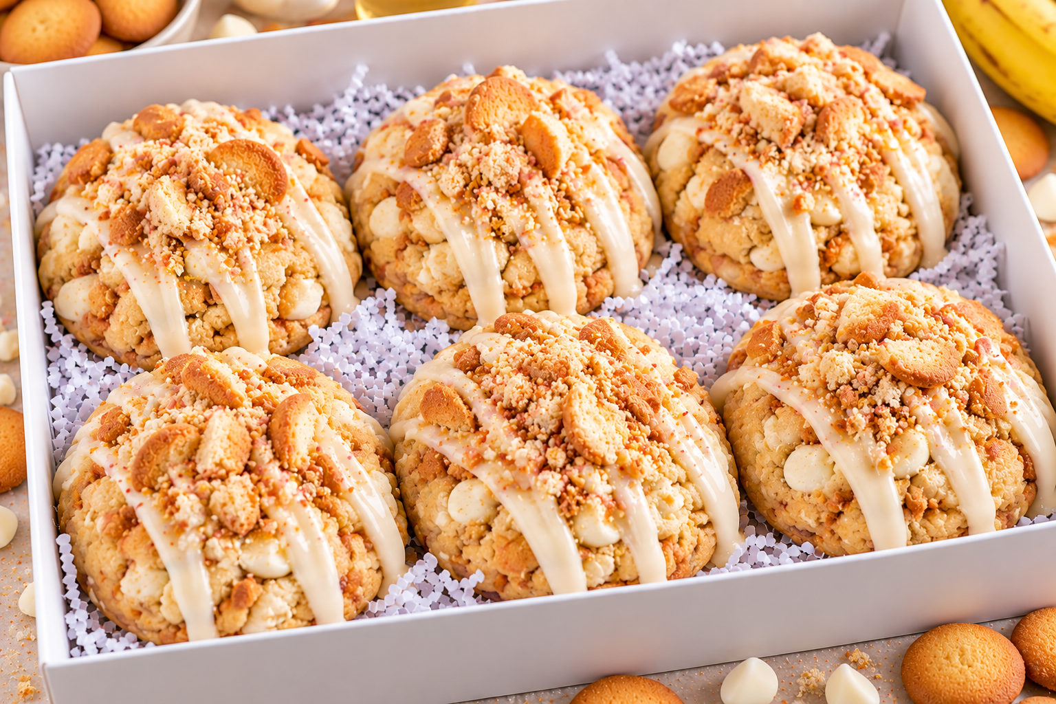 Banana Pudding Gourmet Cookies 🍌🍪