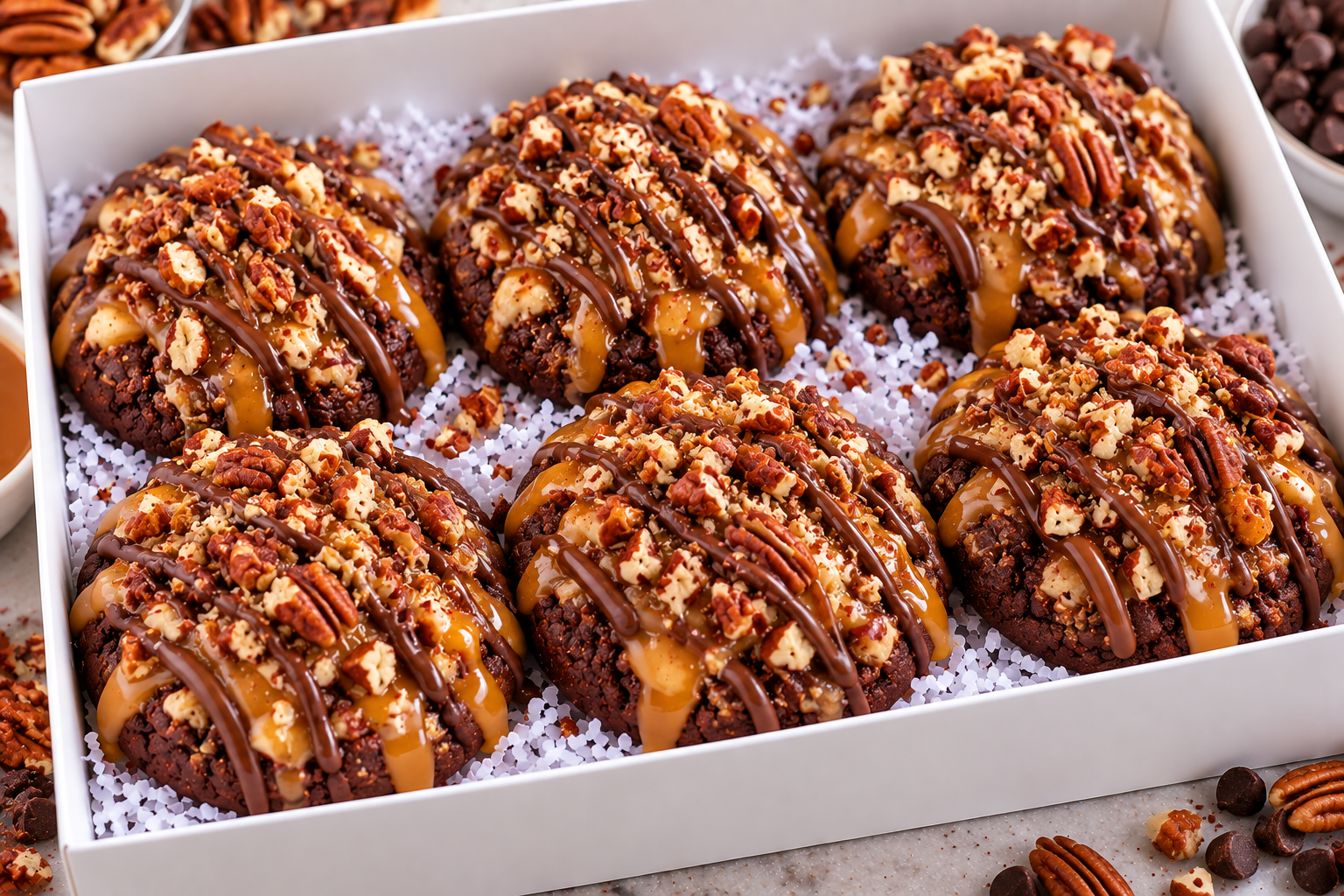 Chocolate Turtle Gourmet Cookies 🍫🐢
