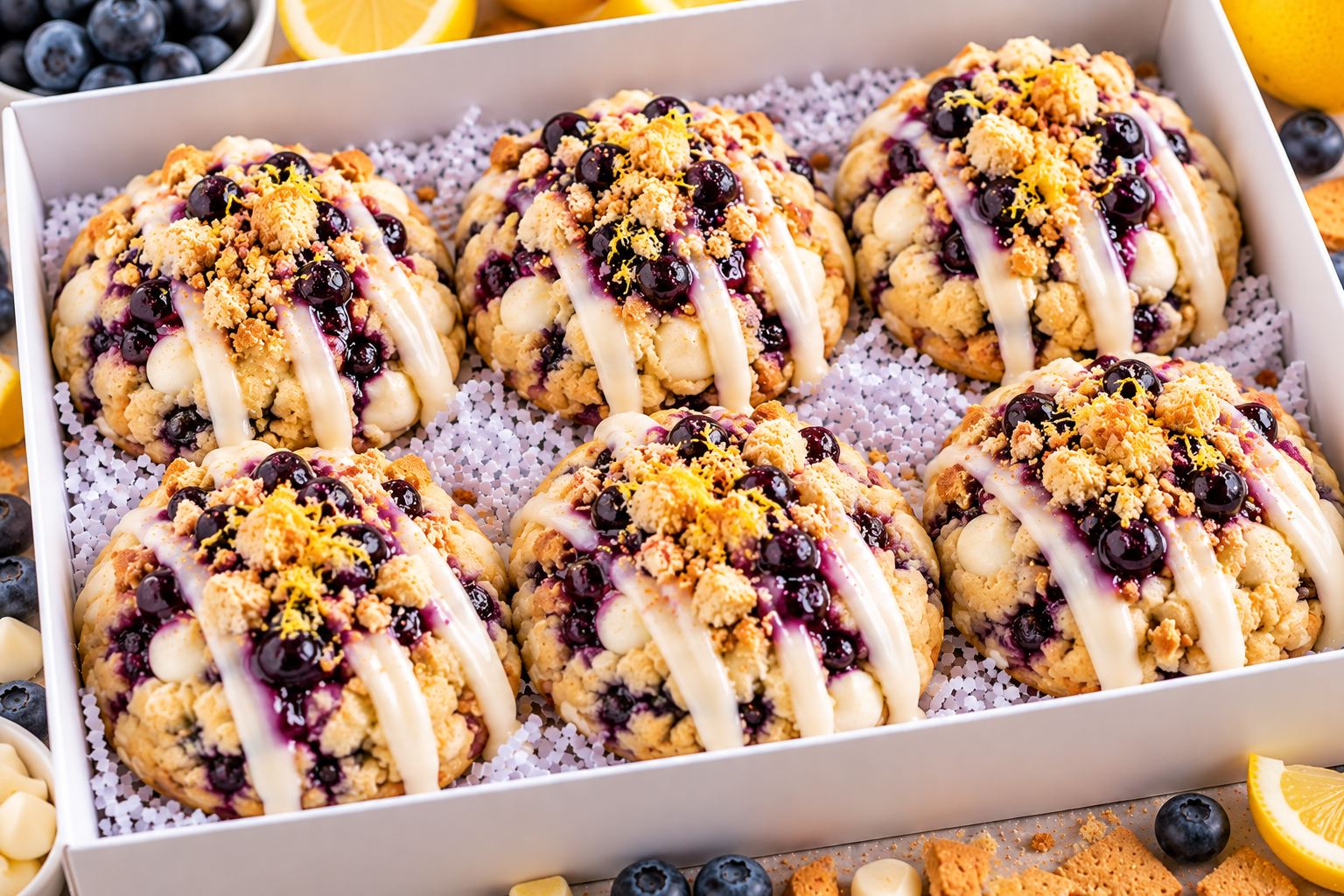 Lemon Blueberry Cheesecake Gourmet Cookies 🍋🫐