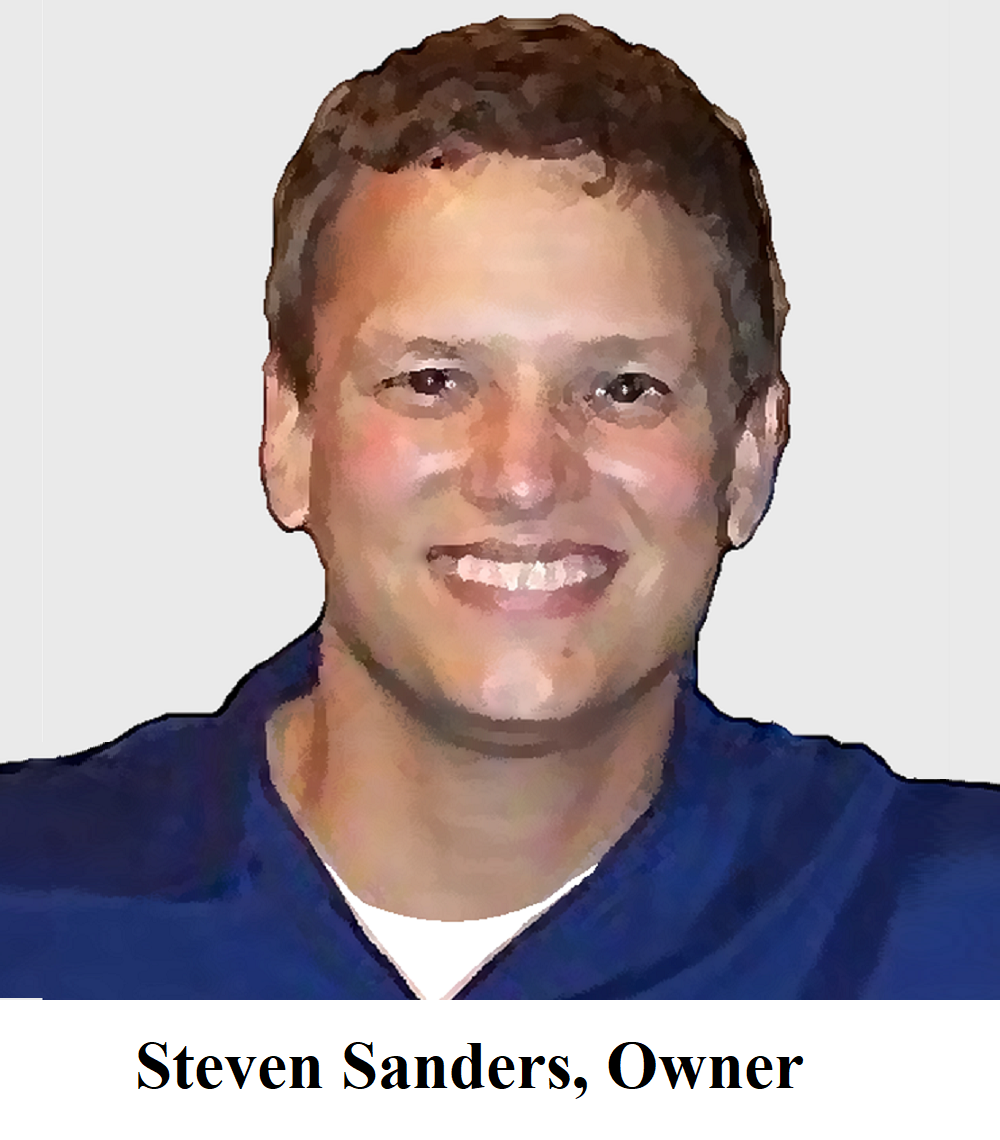 A smiling man with short brown hair wearing a blue shirt, identified as Steven Sanders, Owner.