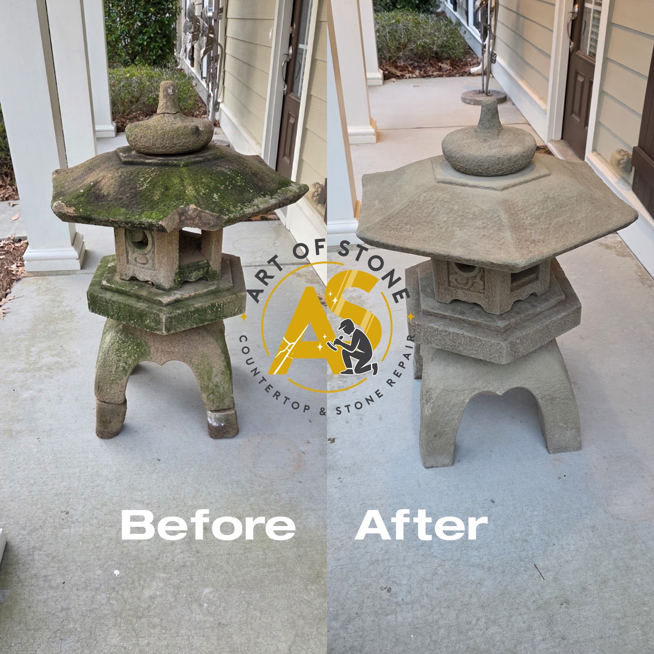 Custom Japanese Stone Lantern Restoration