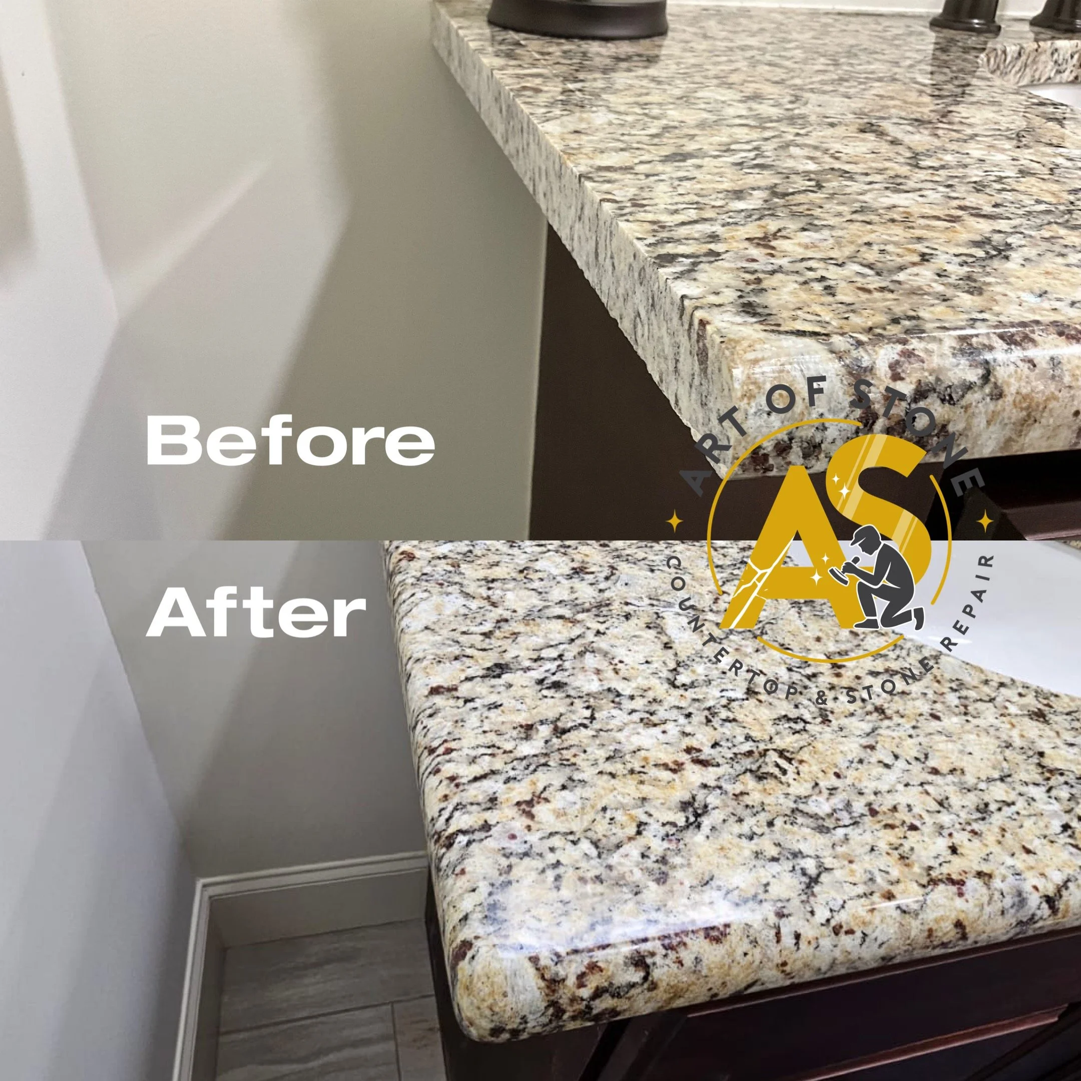 On-Site Granite Vanity Edge Rounding & Professional Polishing