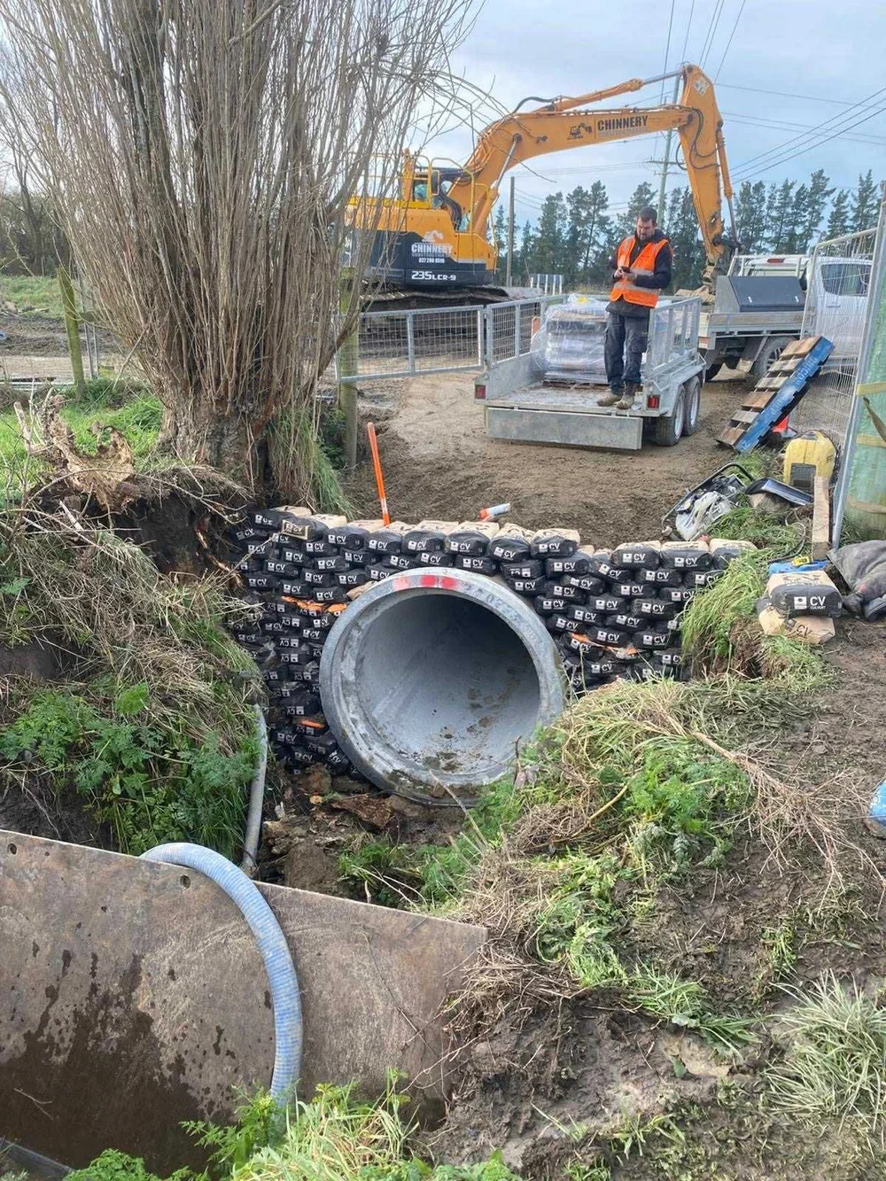 design, rocks, landscape, storm, drain, stormwater