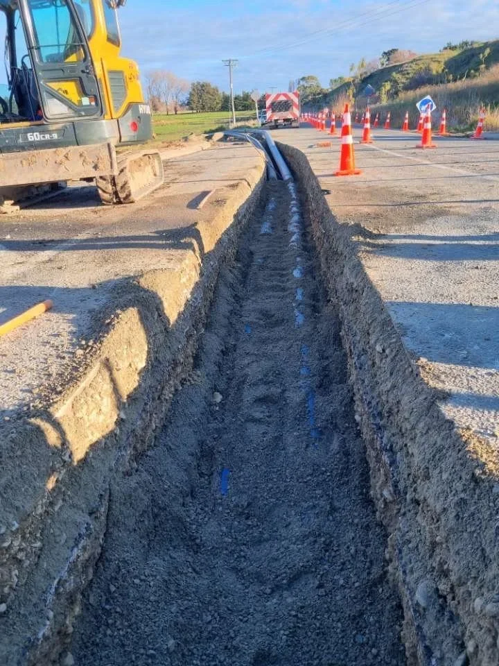 roading, dirt, pipeline, chinnery construction limited, digger, trucks, drainage