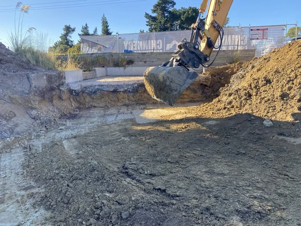 digger, dirt, chinnery construction, civil, construction, hole