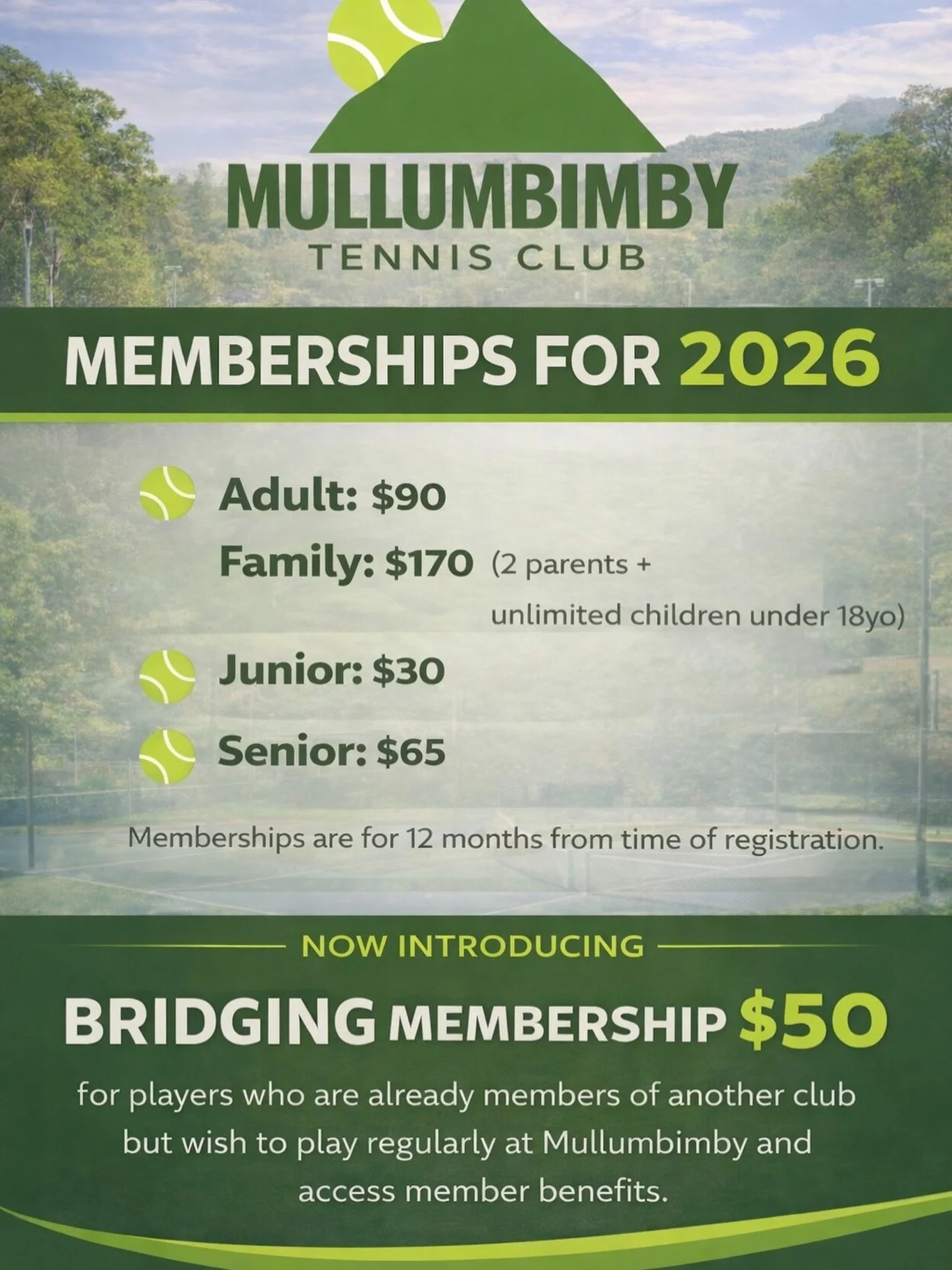 Wishing you all a very good year ahead 🥳🎾
2026 membership now available. Link in the bio