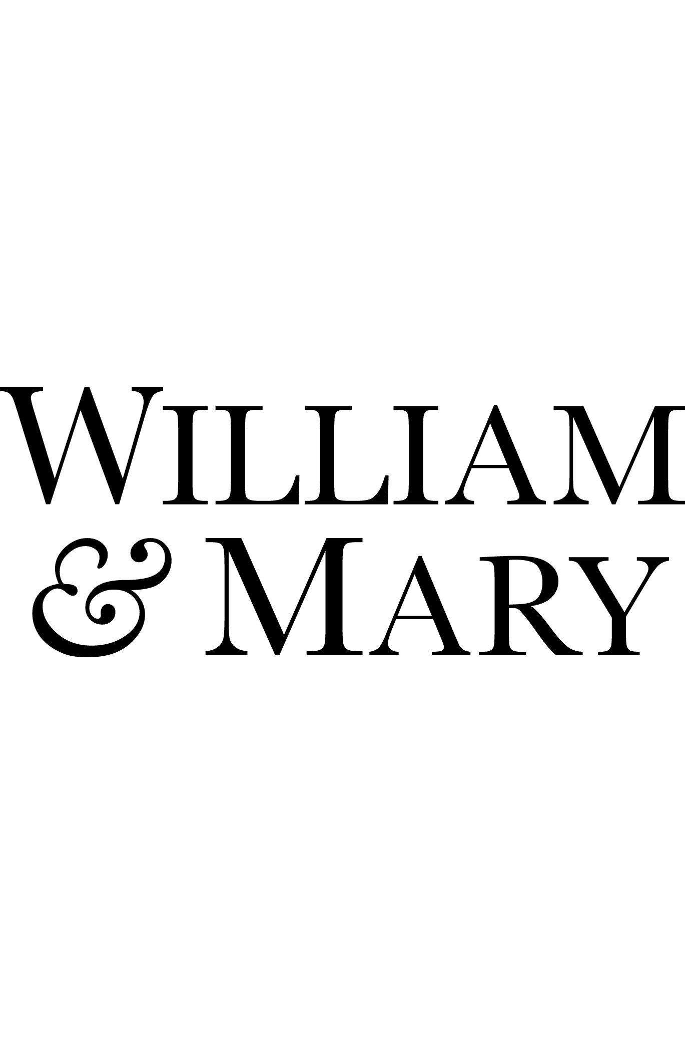 Text with the names 'William & Mary' in black font on a white background.