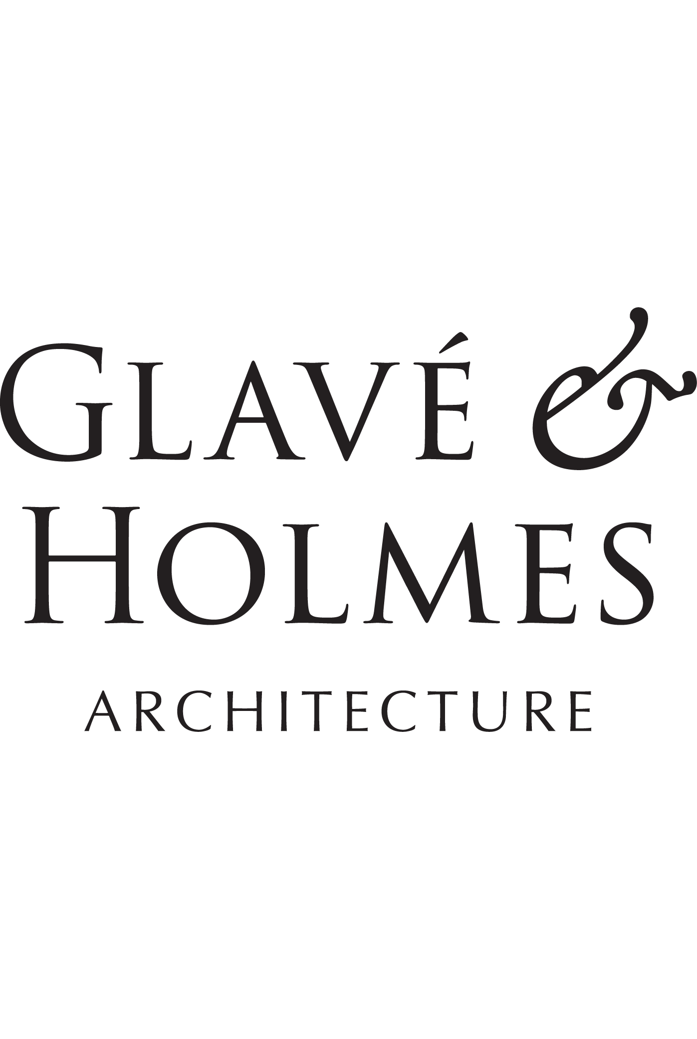 Logo with the text 'GAVÉ & HOLMES ARCHITECTURE' in black on a white background.