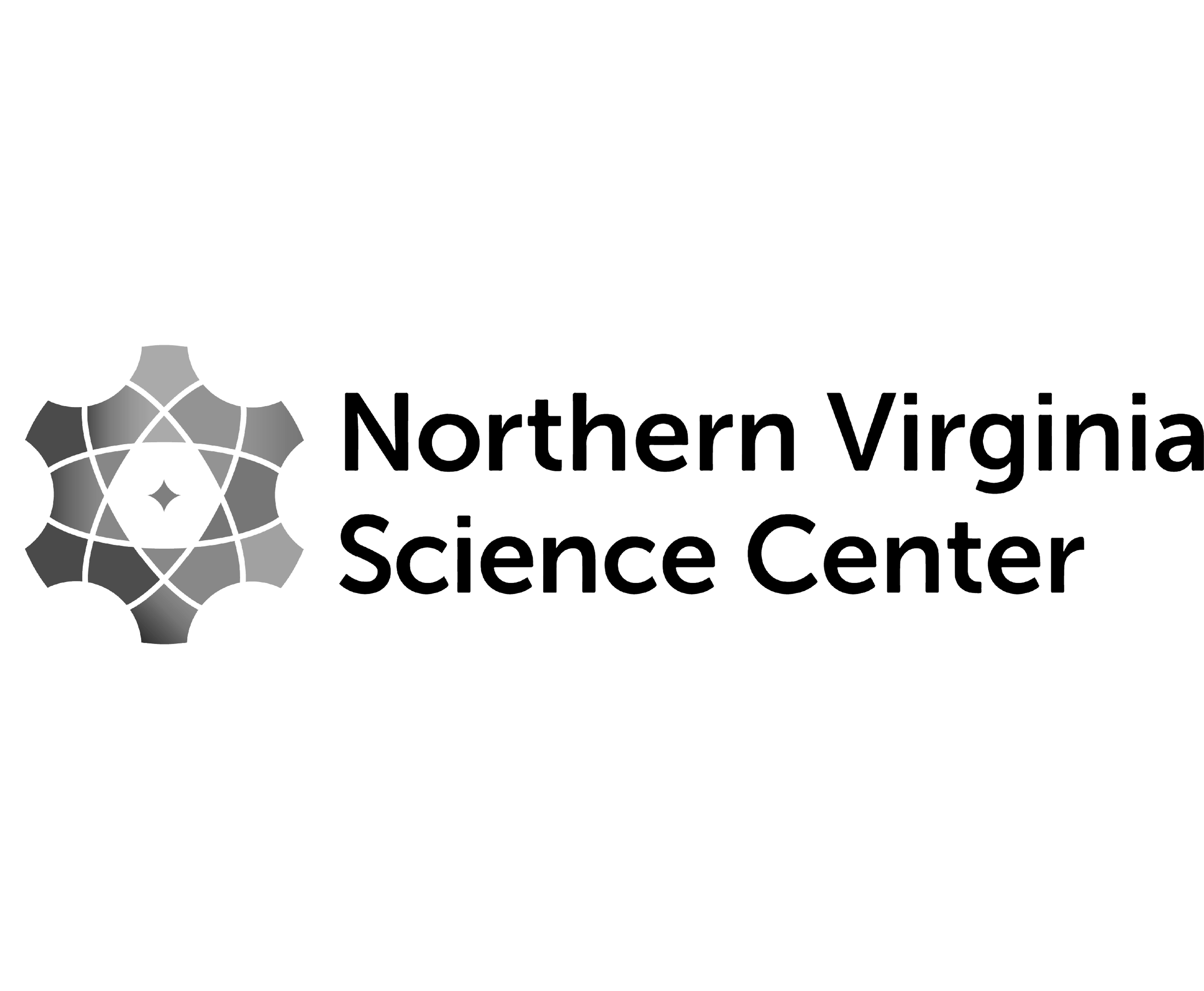 Logo of the Northern Virginia Science Center featuring a stylized geometric shape with interconnected lines and a small diamond in the center