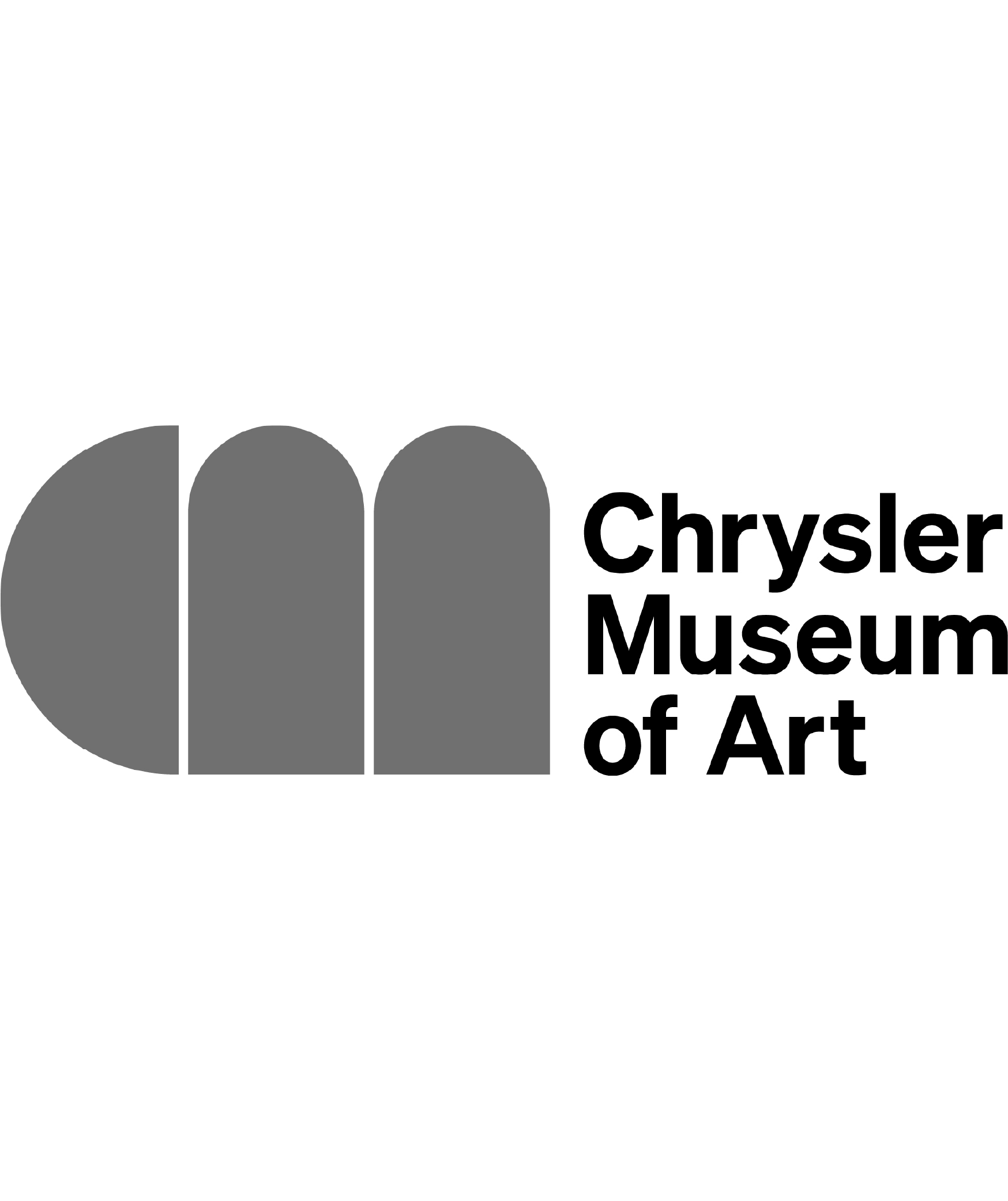Chrysler Museum of Art logo in black and gray with stylized shapes and text.