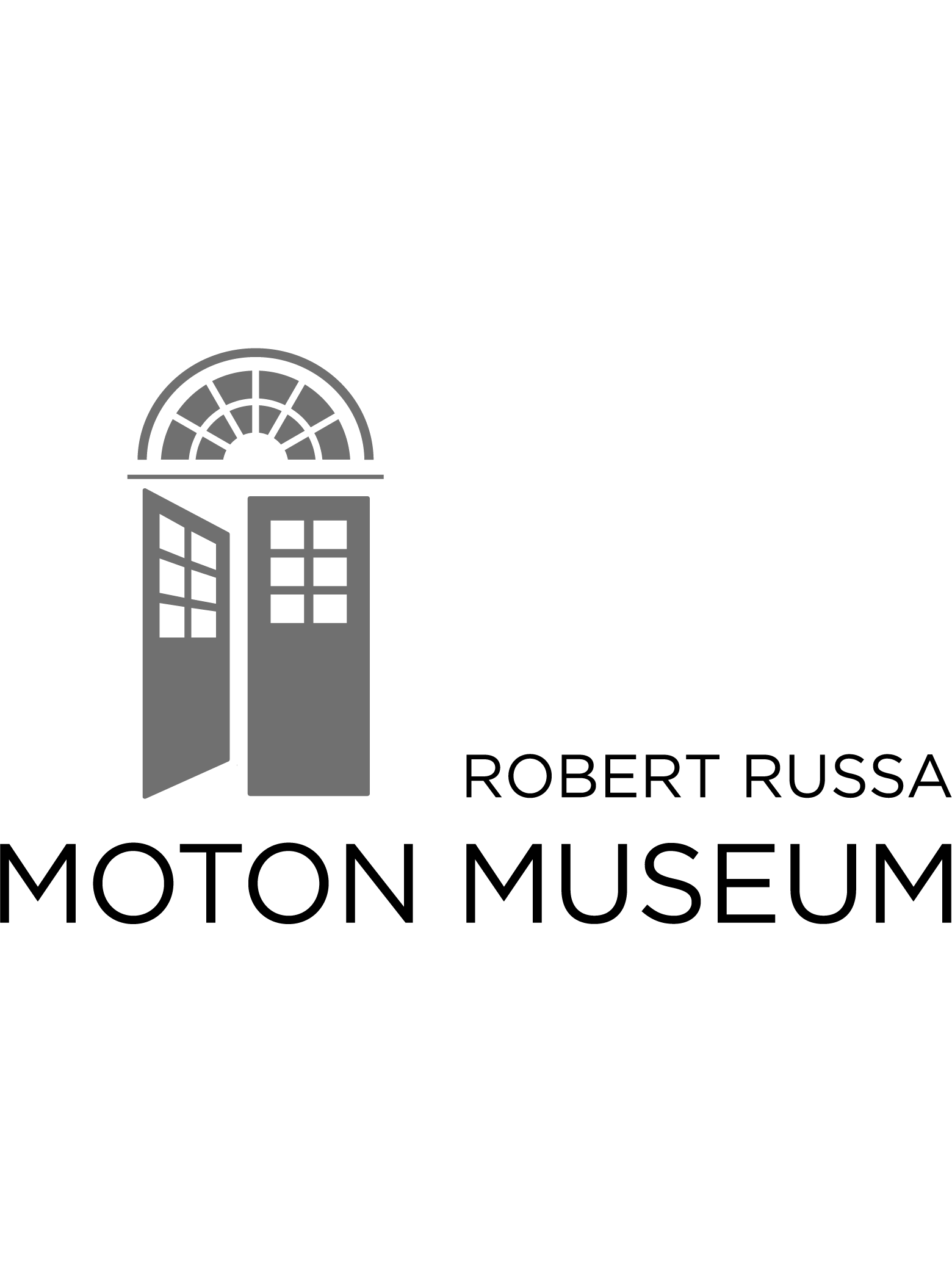 Logo of the Robert Russa Moton Museum featuring a stylized open door with a semi-circular window above and the museum name in bold text.