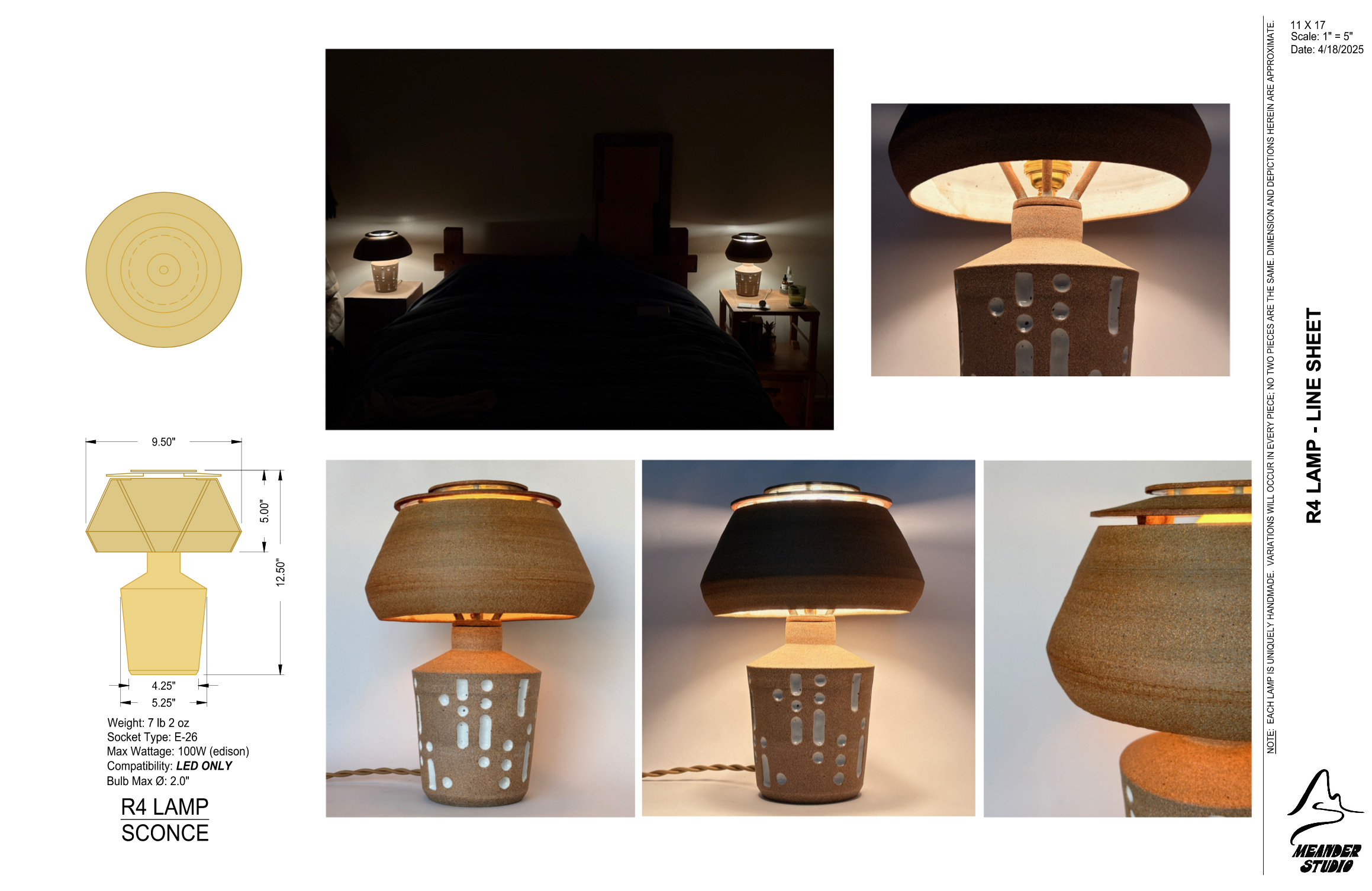 R4 Lamp Line Sheet - Meander Studio