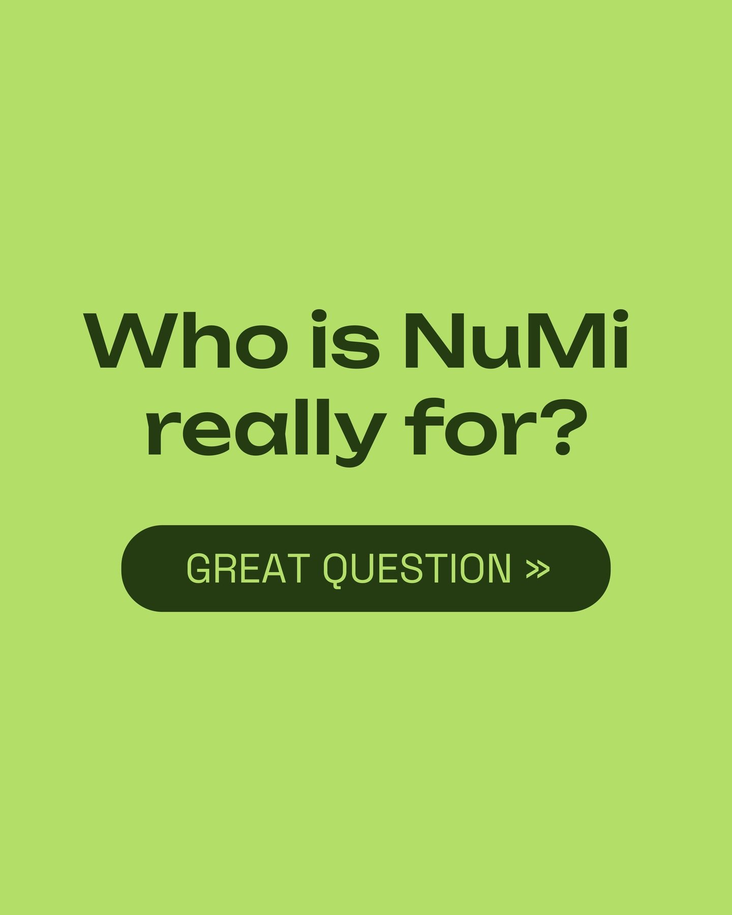NuMi is for Movers.

Not a specific sport. 
Not a specific body type. 

Just people who move and want to make better decisions, backed by data.

Everyday. Dedicated. Performance. 

Same principle - less guesswork, more confidence.
Whether you&rsquo;r