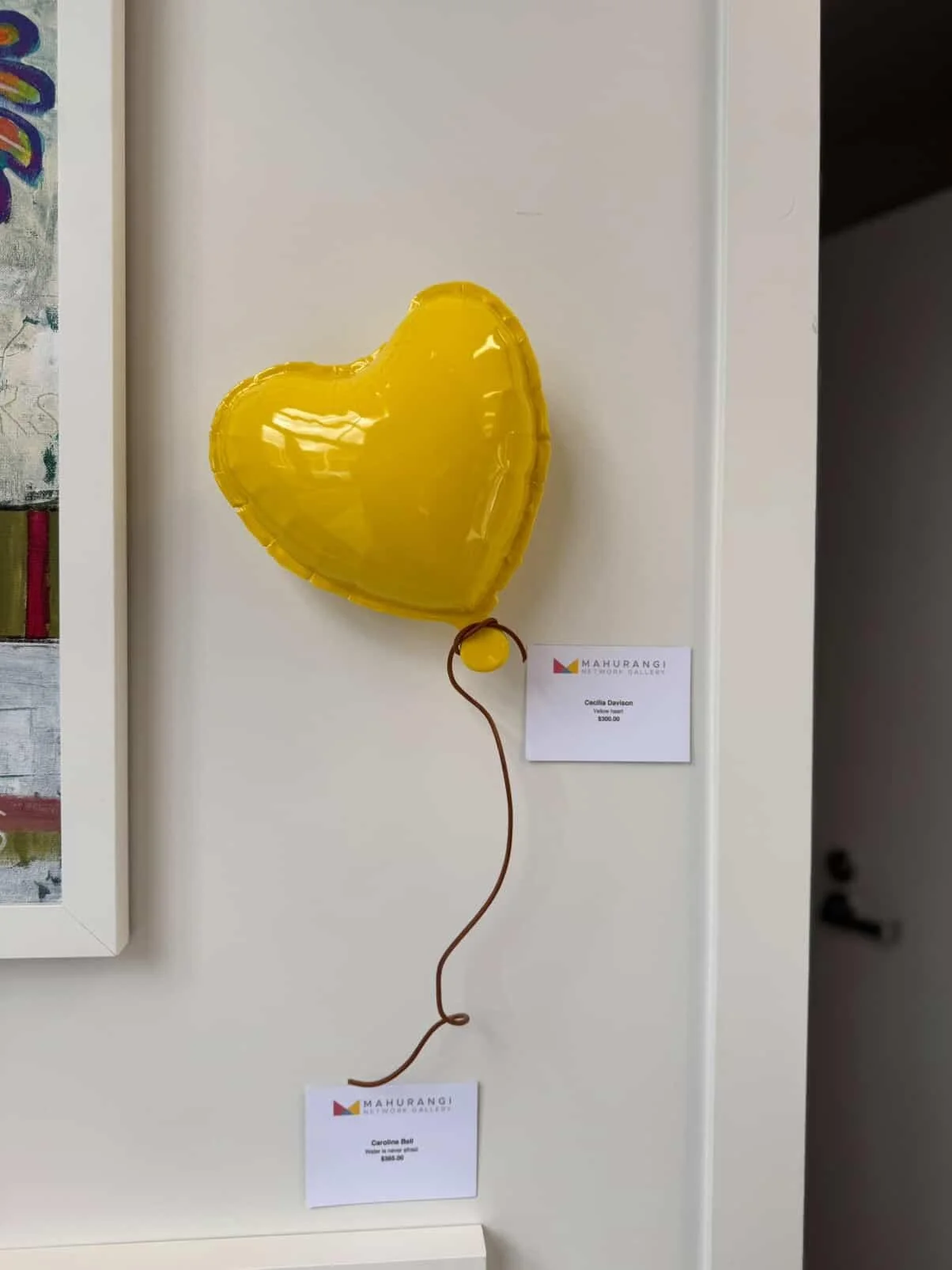 Ceramic yellow heart balloon